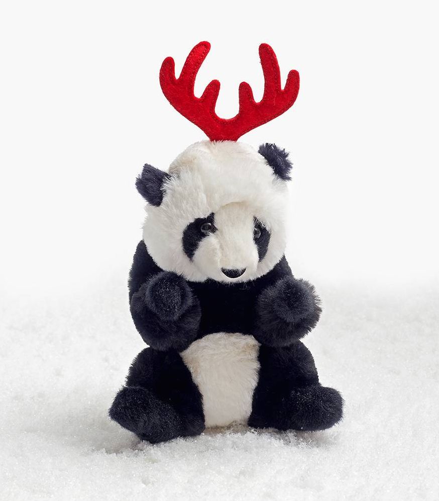 Holiday Panda with Antlers