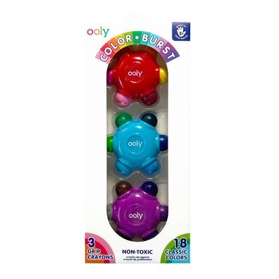 Color Burst Grip Crayons - Set of 3 / 18 Colors