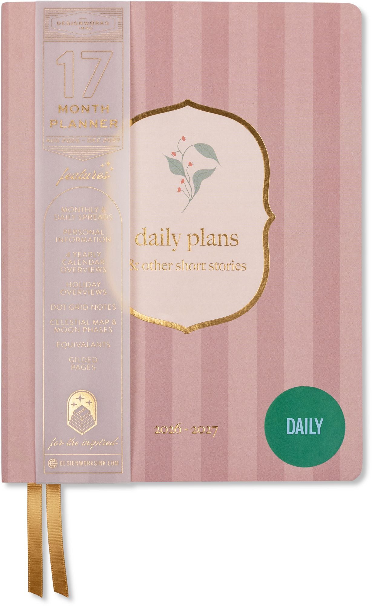 2026-2027 Rose Shadow Stripe Daily Planner