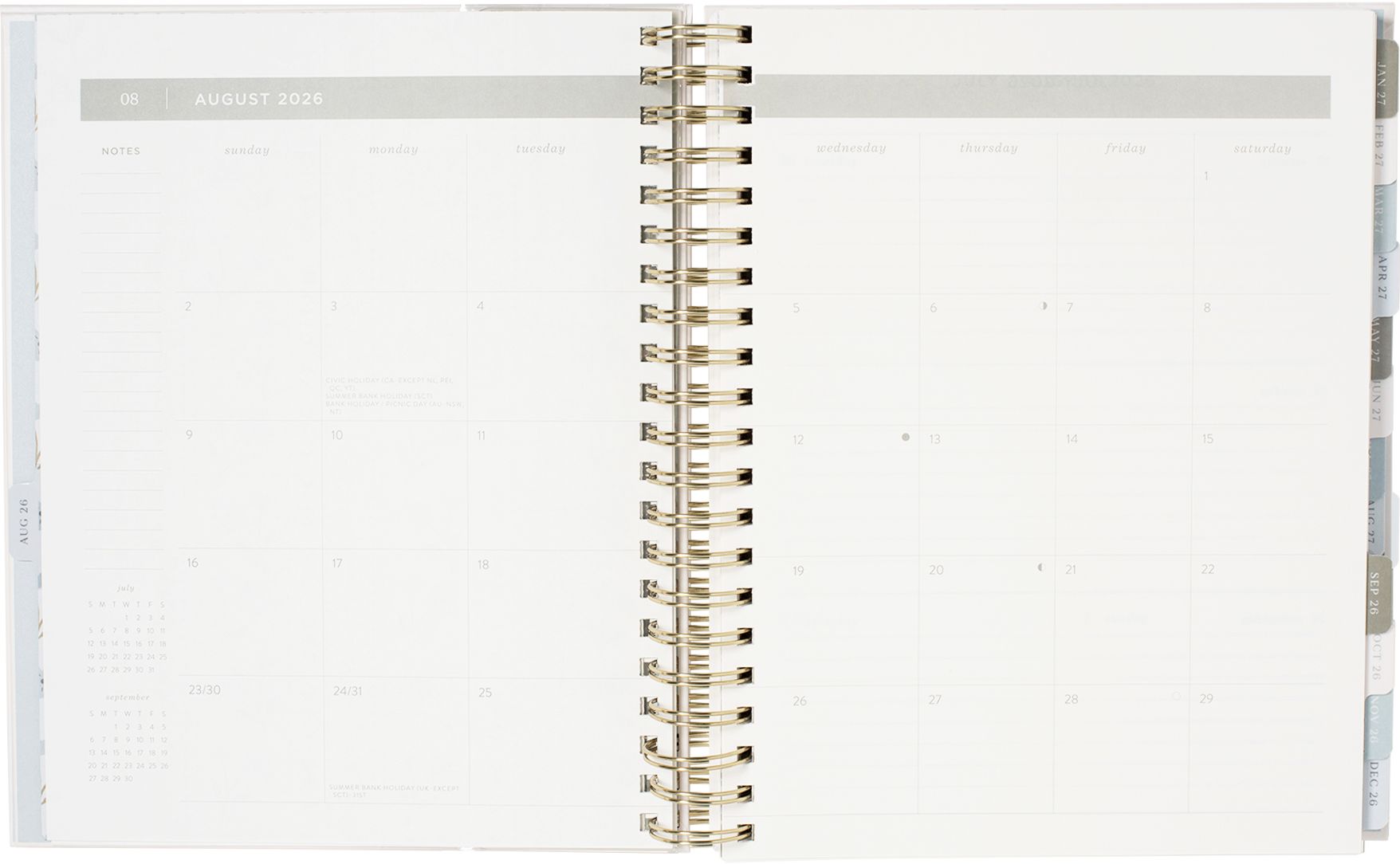 2026-2027 Rosemary Frame Weekly Desk Planner