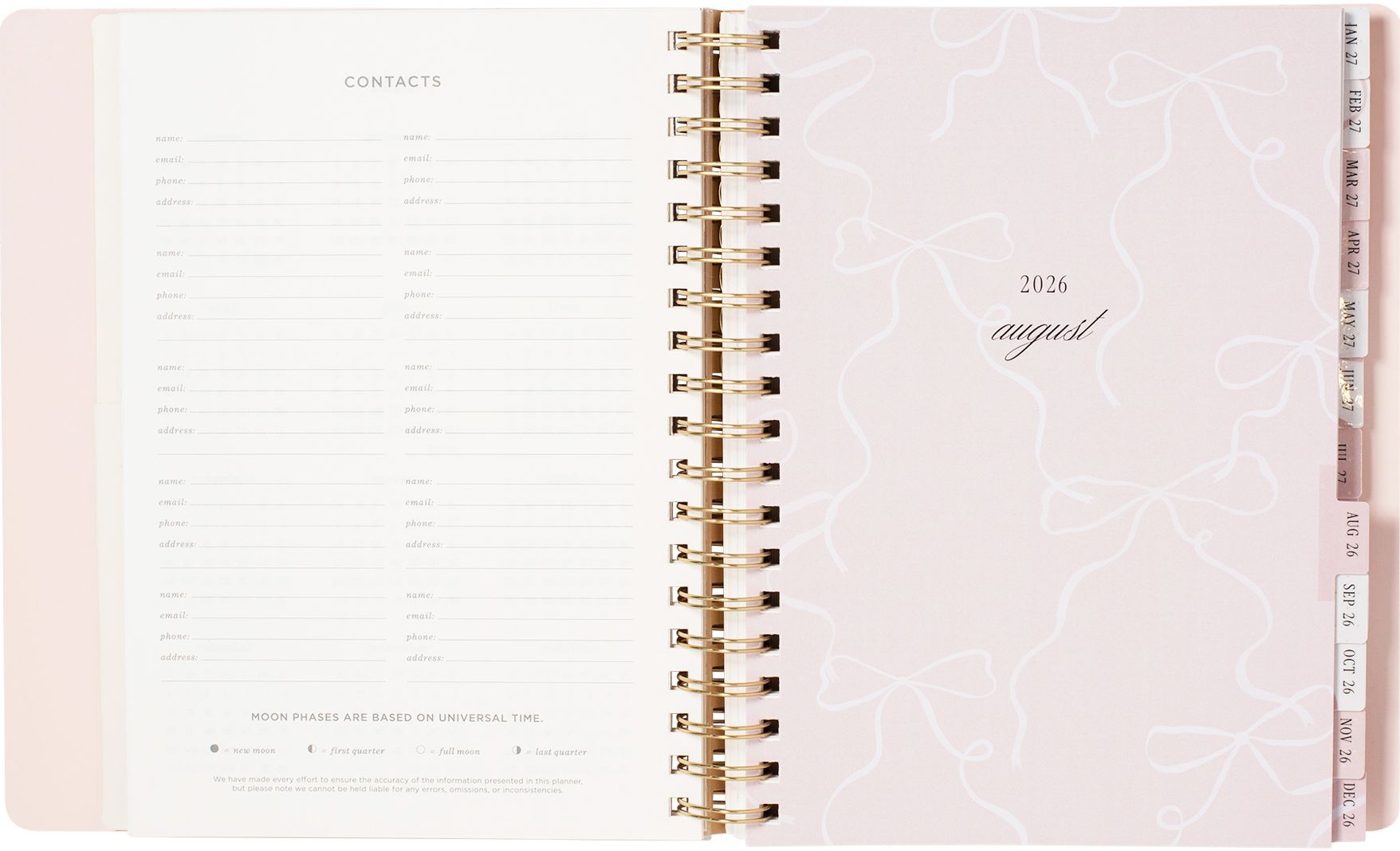 2026-2027 Ballet Bow Weekly Desk Planner