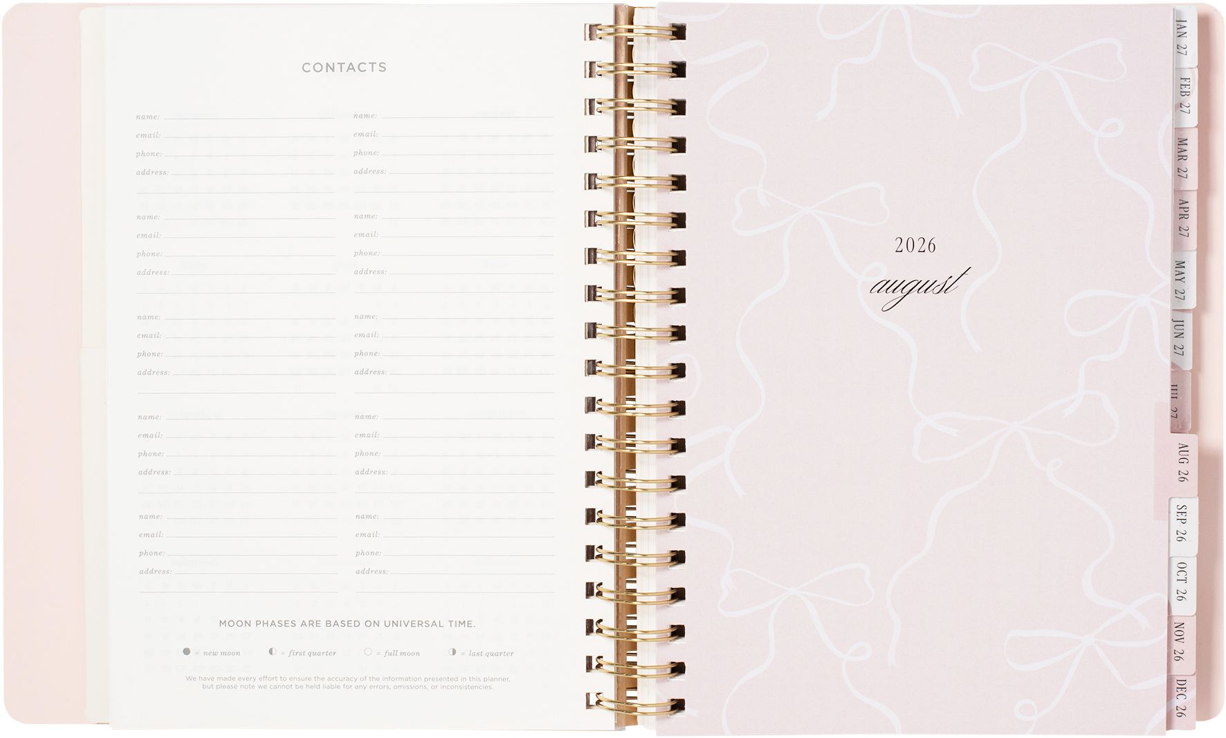 2026-2027 Ballet Bow Weekly Desk Planner