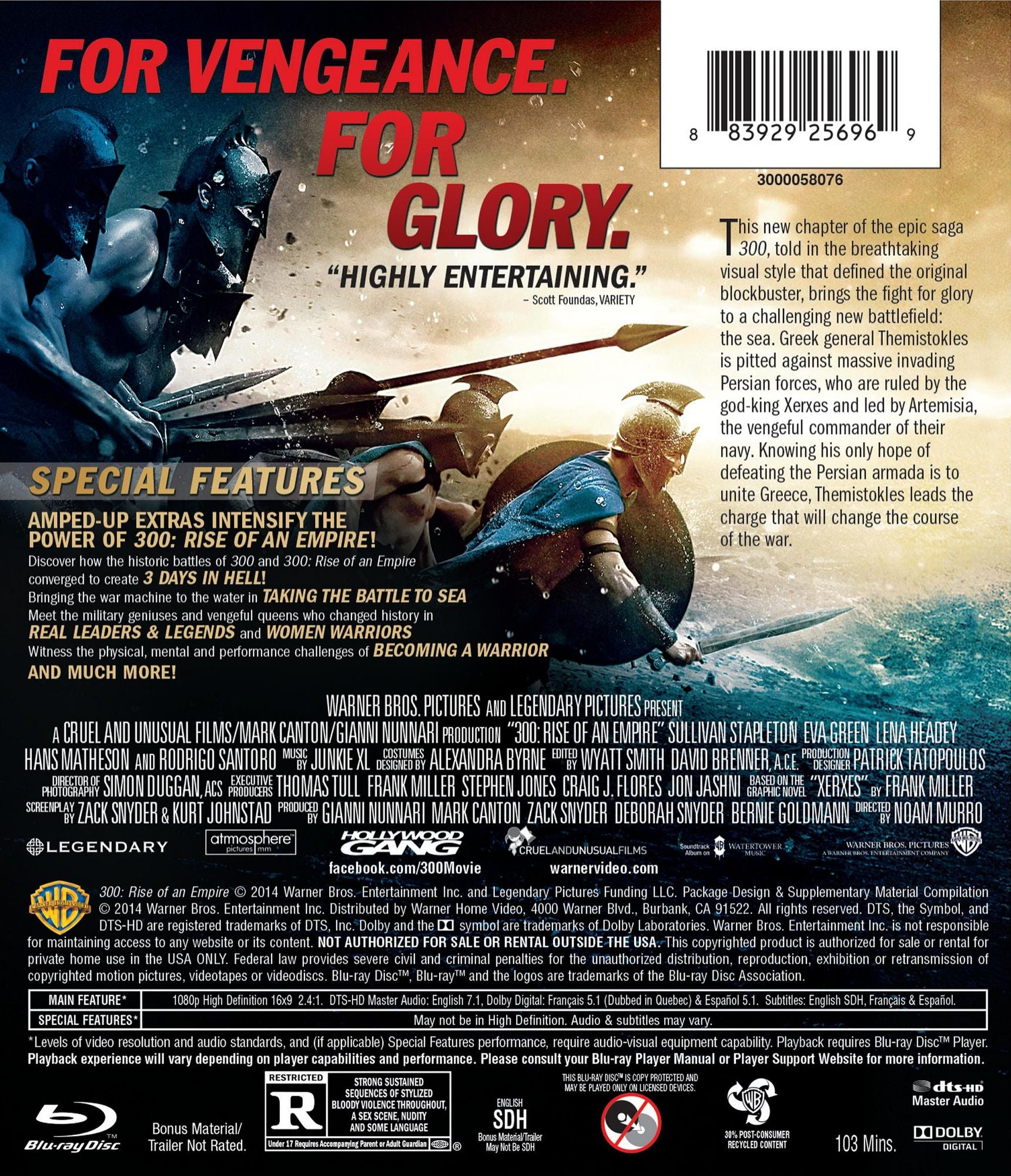 300: Rise of an Empire [2 Discs] [Includes Digital Copy] [Blu-ray/DVD]