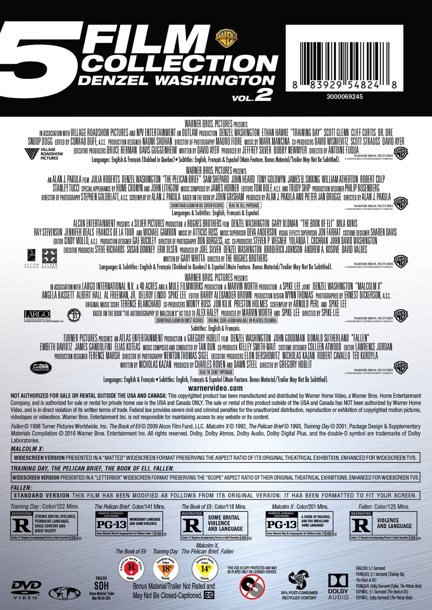 5 Film Collection: Denzel Washington, Vol. 2