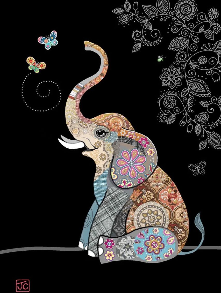 BLANK ELEPHANT GREETING CARD