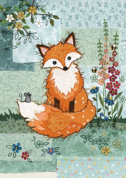 BLANK FOX BUG ART GREETING CARD