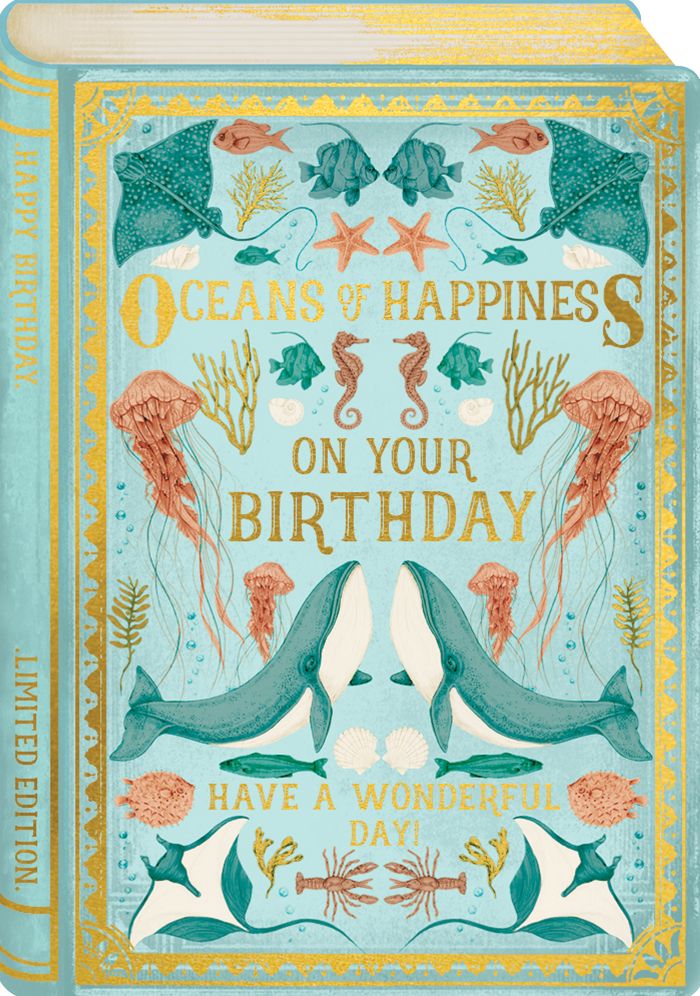 BDAY Oceans Book Mini Card