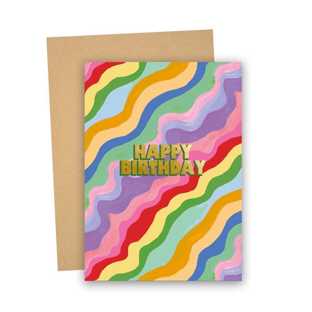 Rainbow Wave Birthday Card