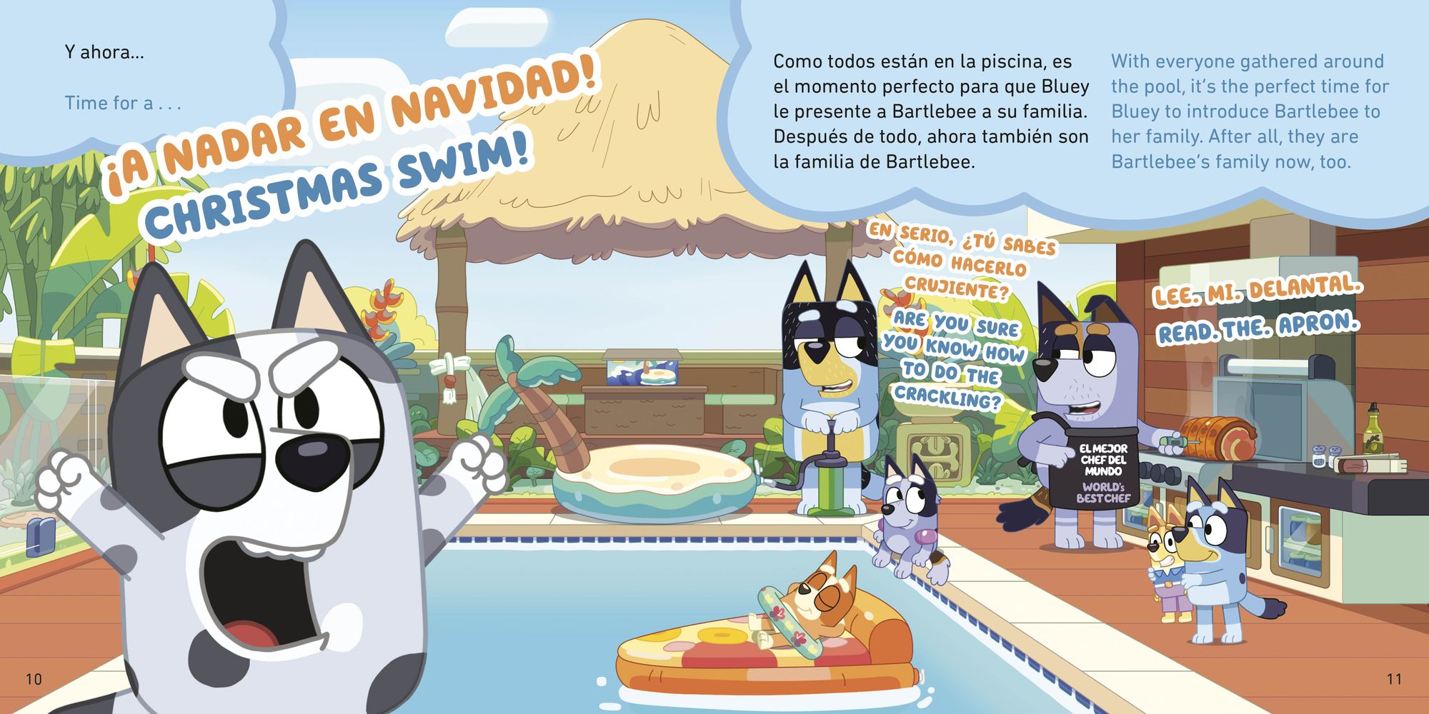 Bluey: Christmas Swim/Nadando en Navidad (Bilingual English-Spanish Edition)