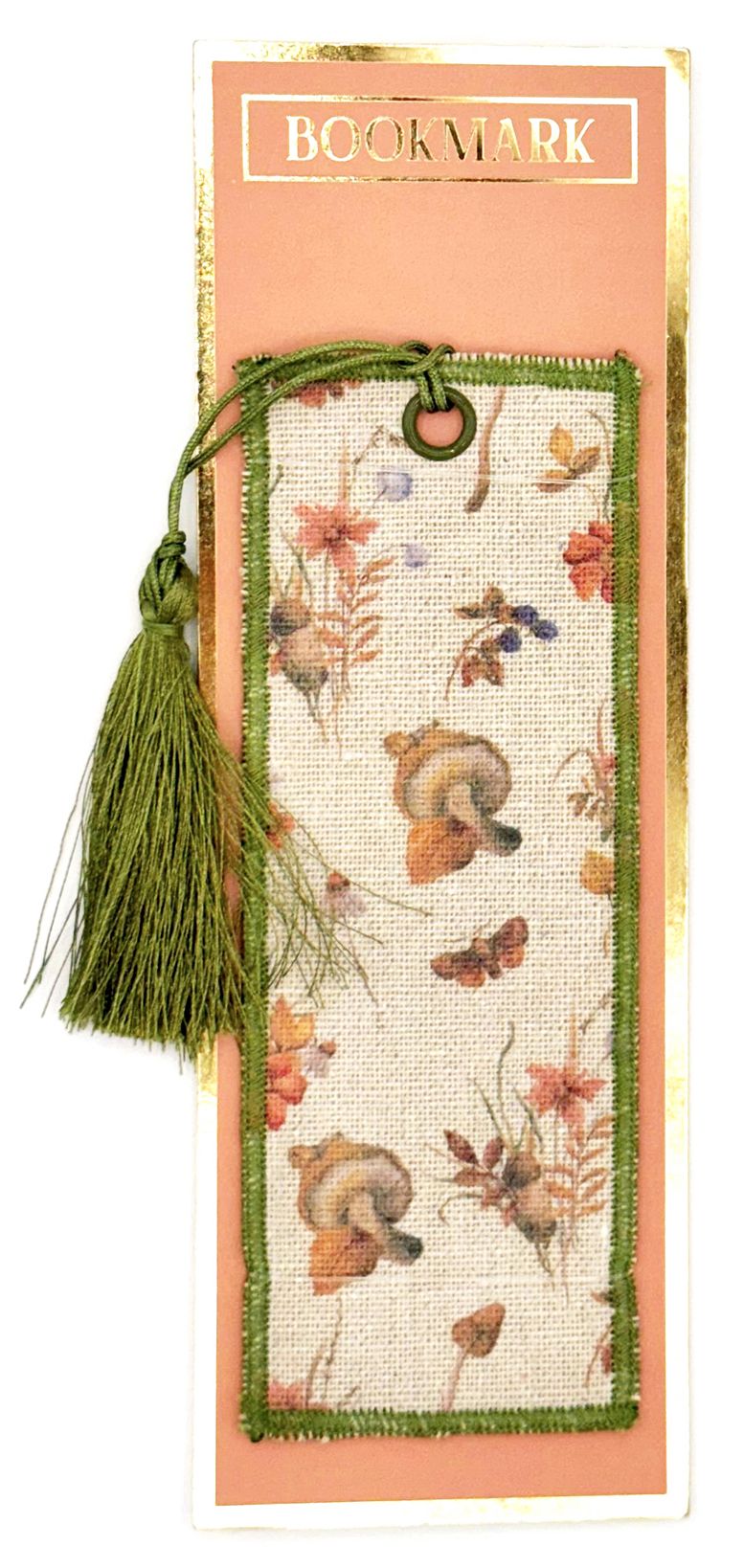 Linen & Embroidery Mushroom Bookmark
