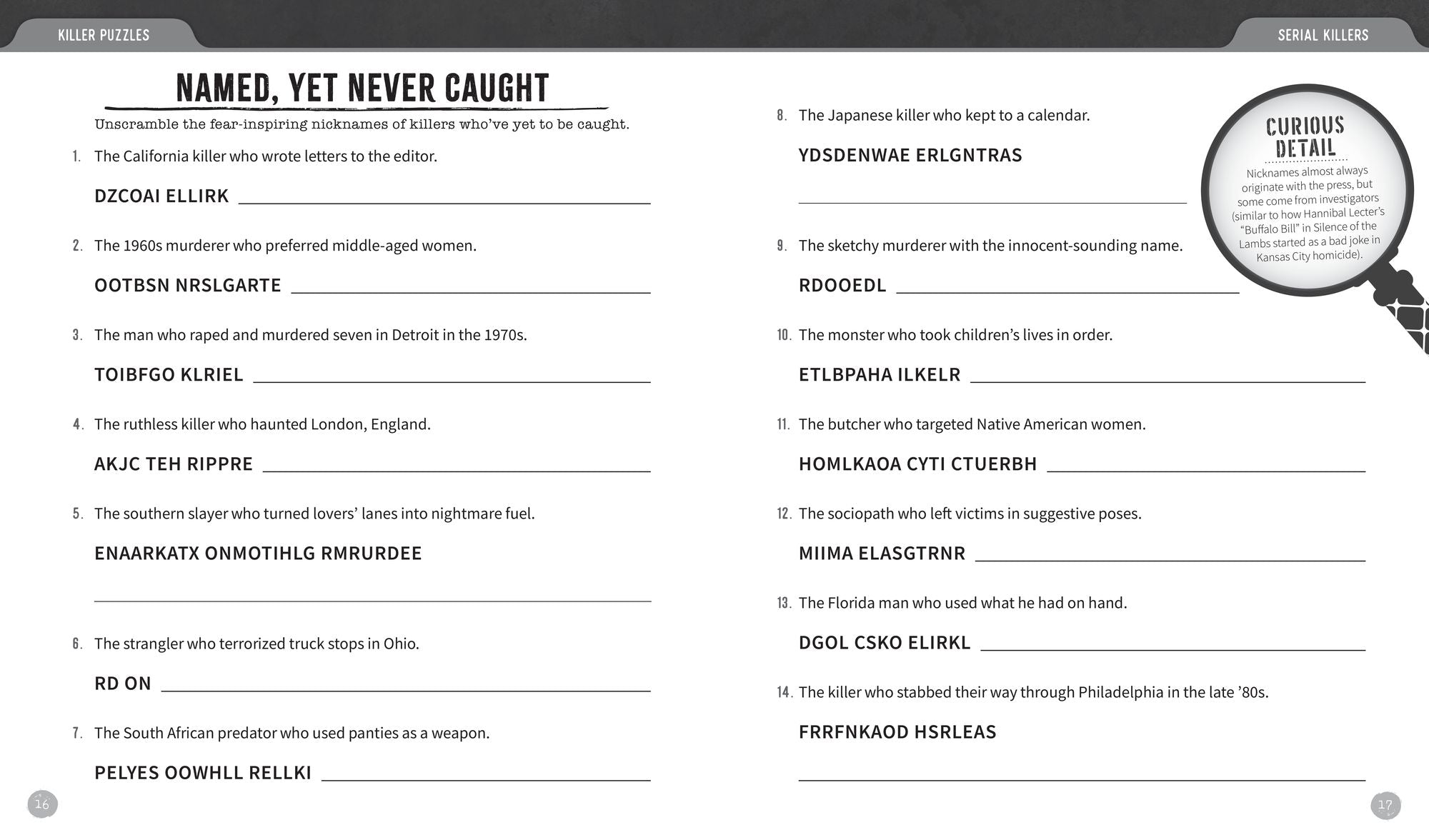 Killer Puzzles: Crosswords, Cyphers, Cryptograms, and More for the True Crime Obsessed