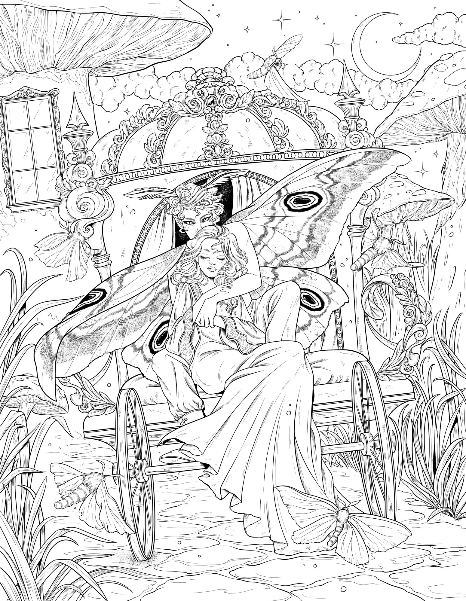 Mythogothica: Rose and Stone: A Romantasy Coloring Book