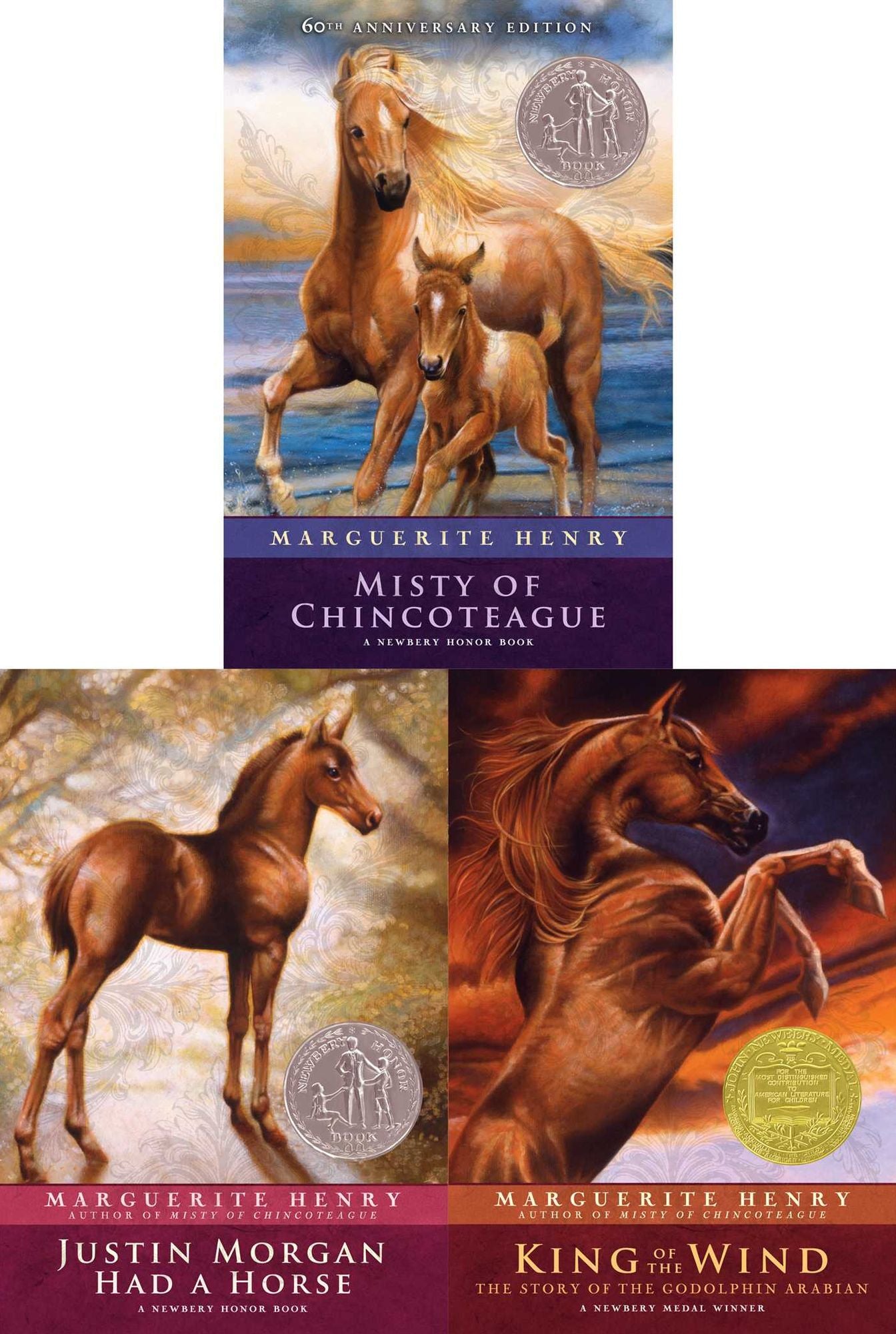 Marguerite Henry Treasury of Horses (Boxed Set): Misty of Chincoteague, Justin Morgan Had a Horse, King of the Wind (Newbery Medal Winner/Newbery Honor Book)