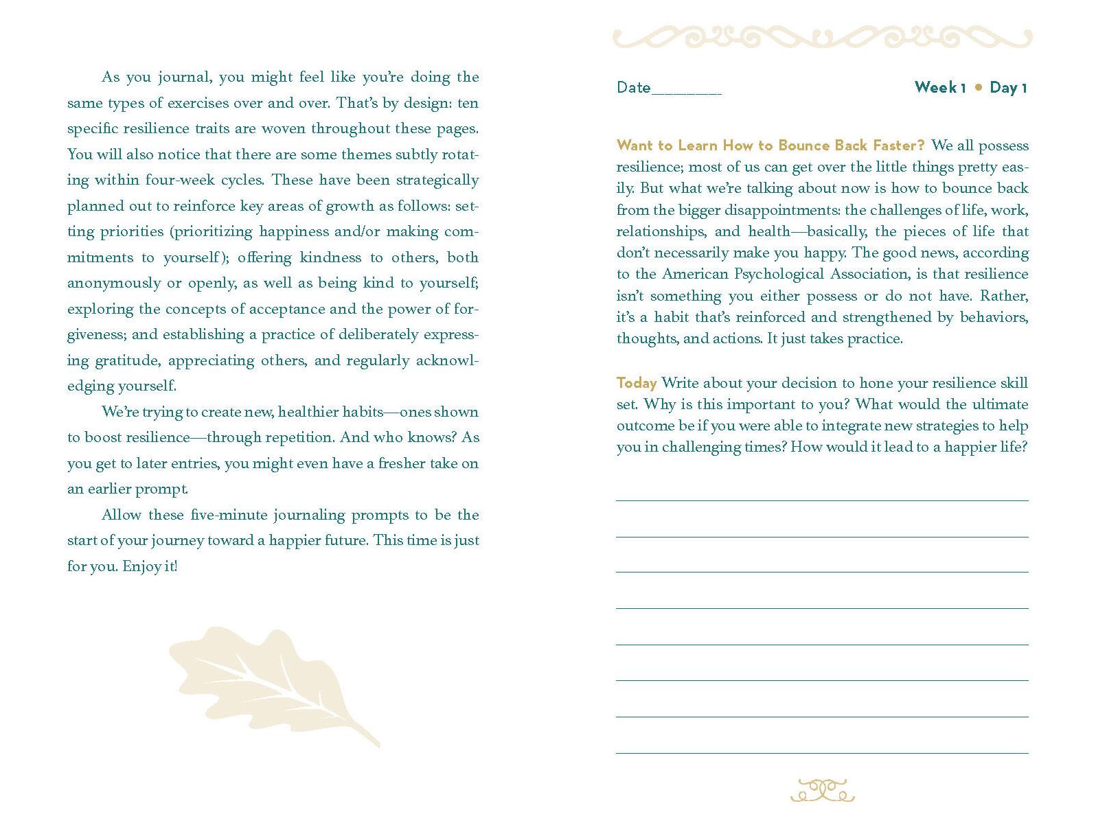 Resiliency Journal: 5 Minutes a Day toward Strength, Balance, and Inspiration