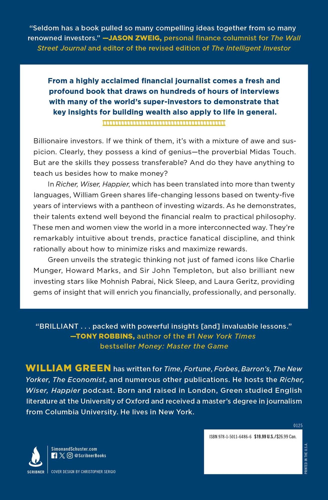 Richer, Wiser, Happier: How the World's Greatest Investors Win in Markets and Life