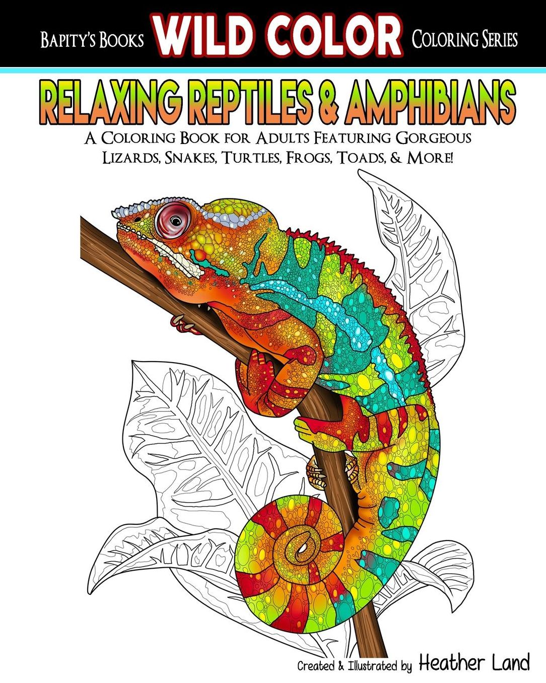 Relaxing Reptiles & Amphibians: Adult Coloring Book