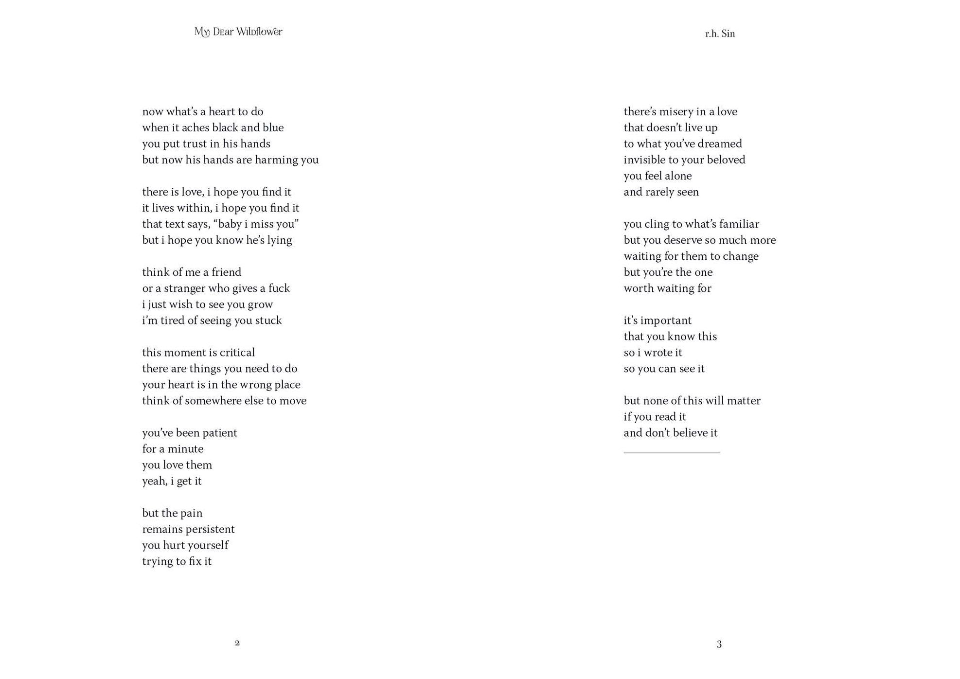 My Dear Wildflower