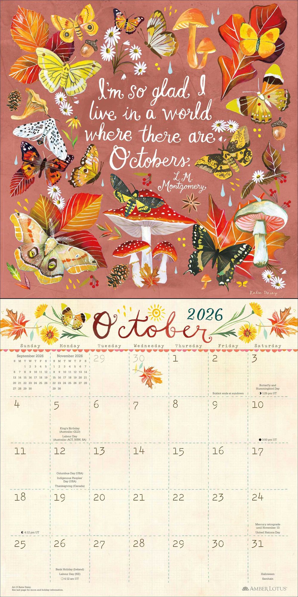 2026 Katie Daisy Wall Calendar