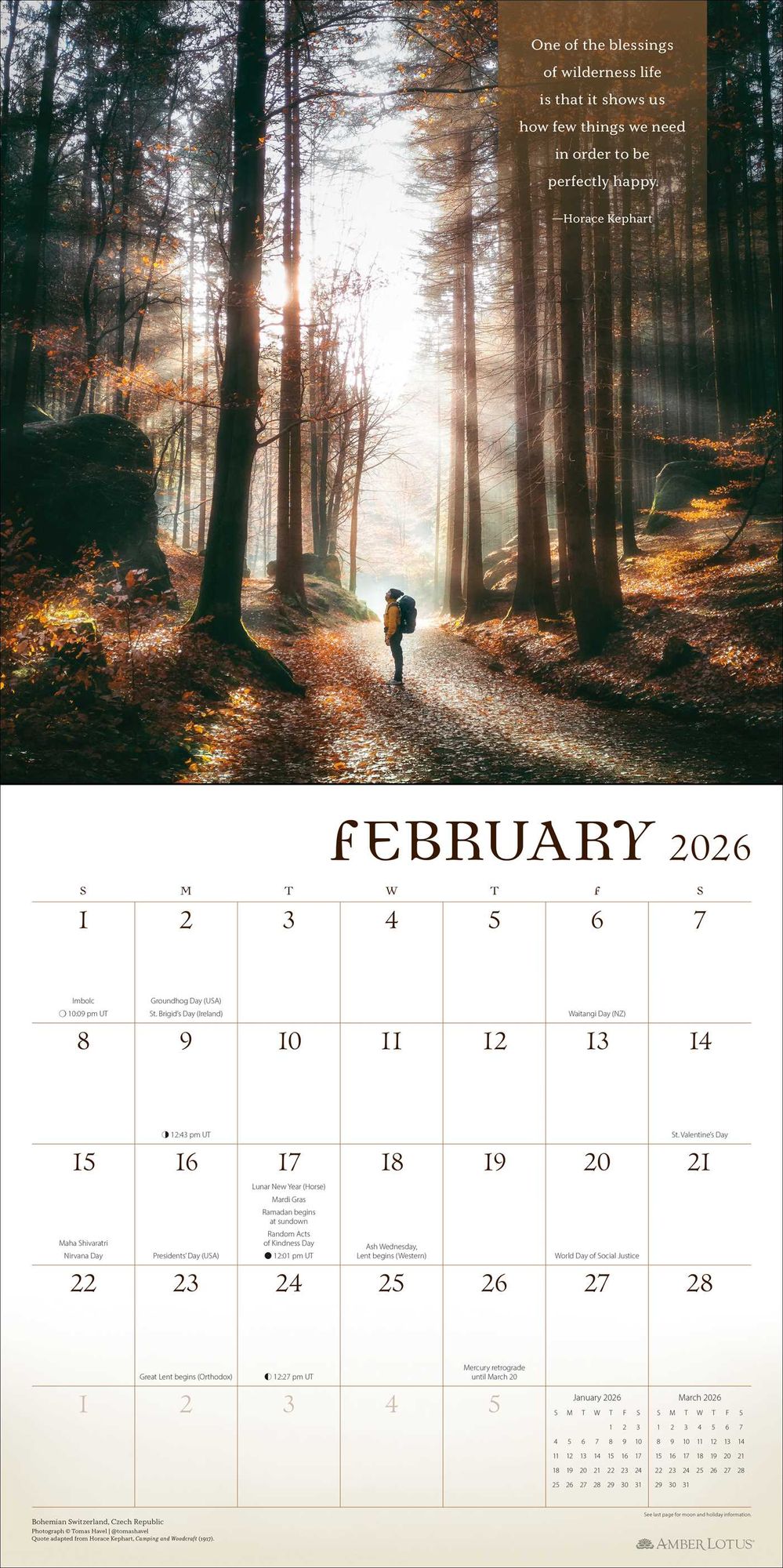 2026 Wanderlust Wall Calendar