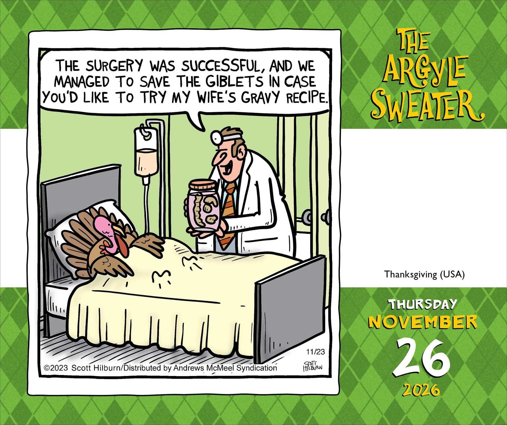 2026 Argyle Sweater Day-to-Day Calendar