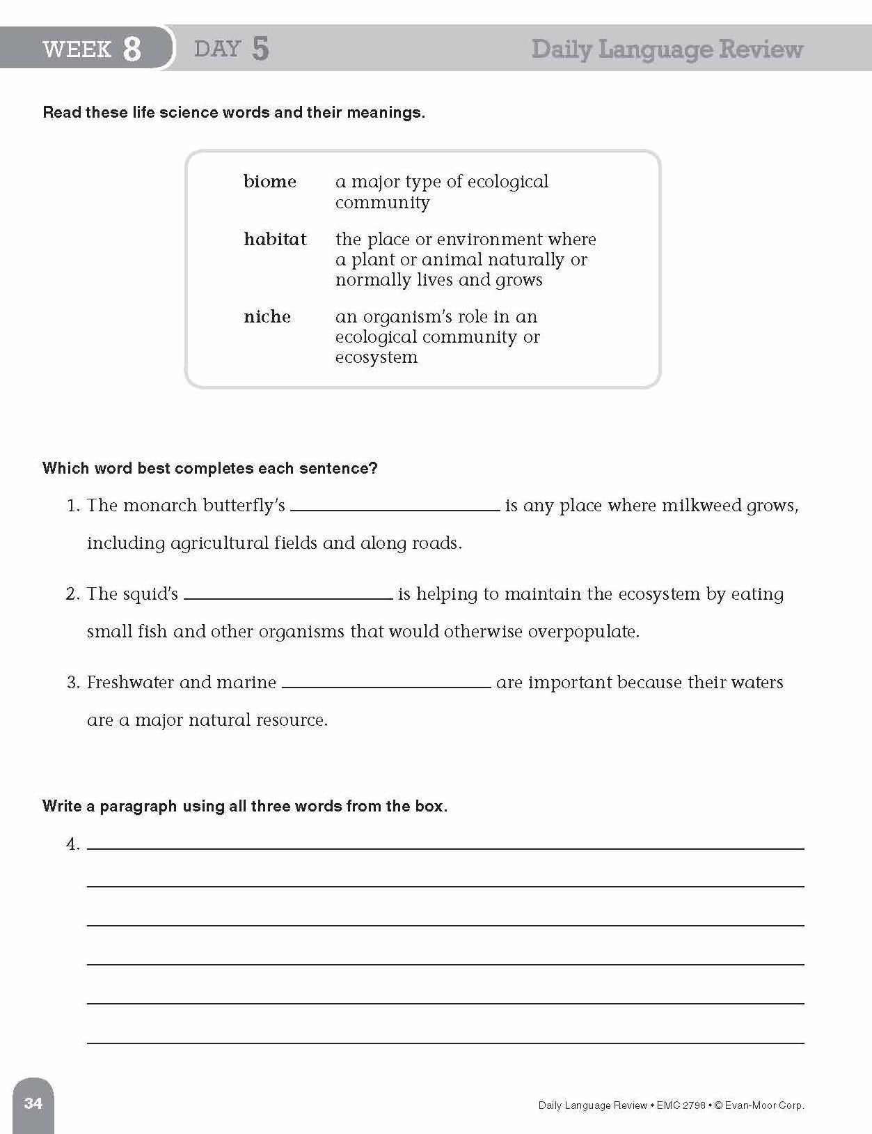 Daily Language Review, Grade 8 Te