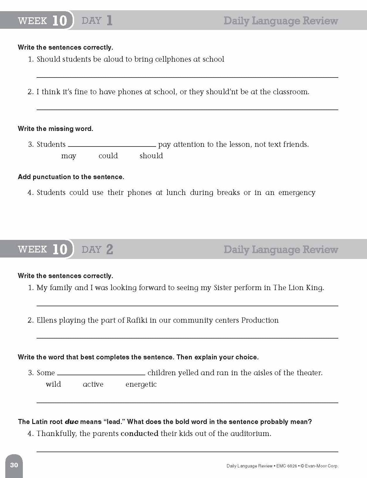 Daily Language Review Grade 6 Sb
