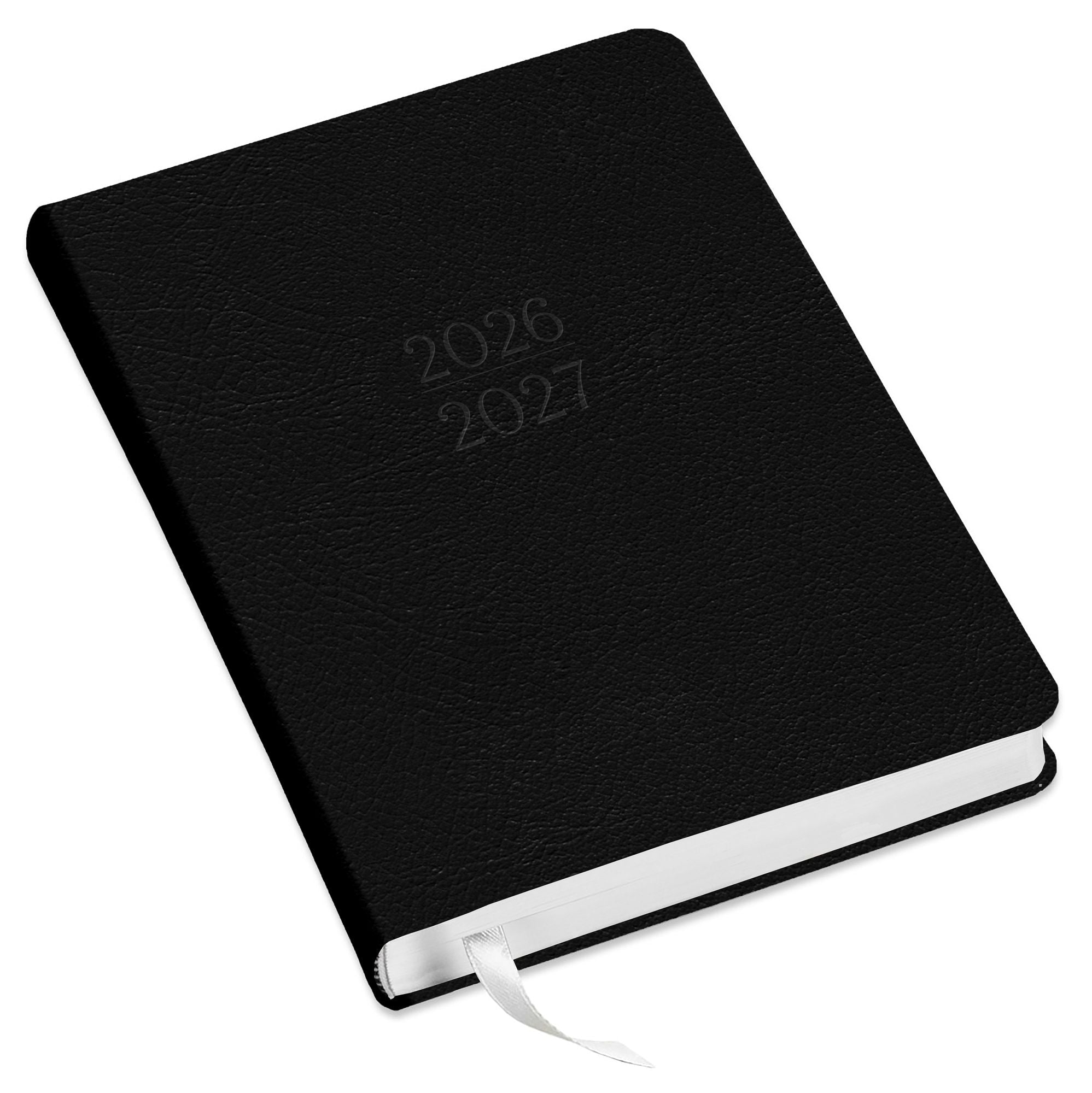 2026-2027 Paper Source Black Leather 12-Month Daily Planner