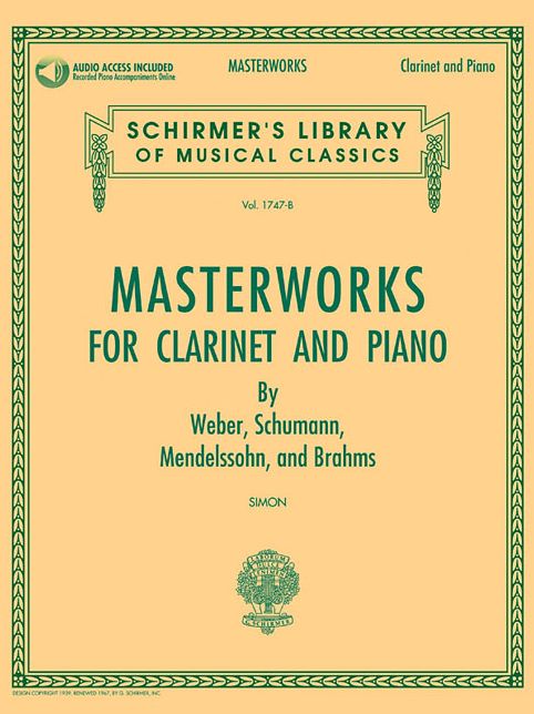 Masterworks for Clarinet and Piano Book/Online Audio