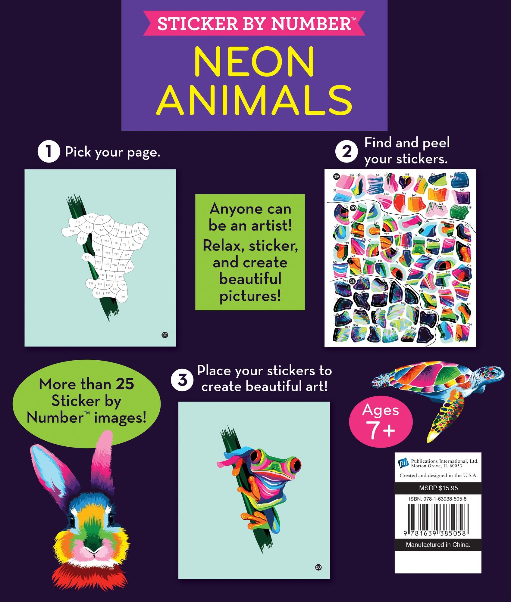 Sticker by Number Neon Animals