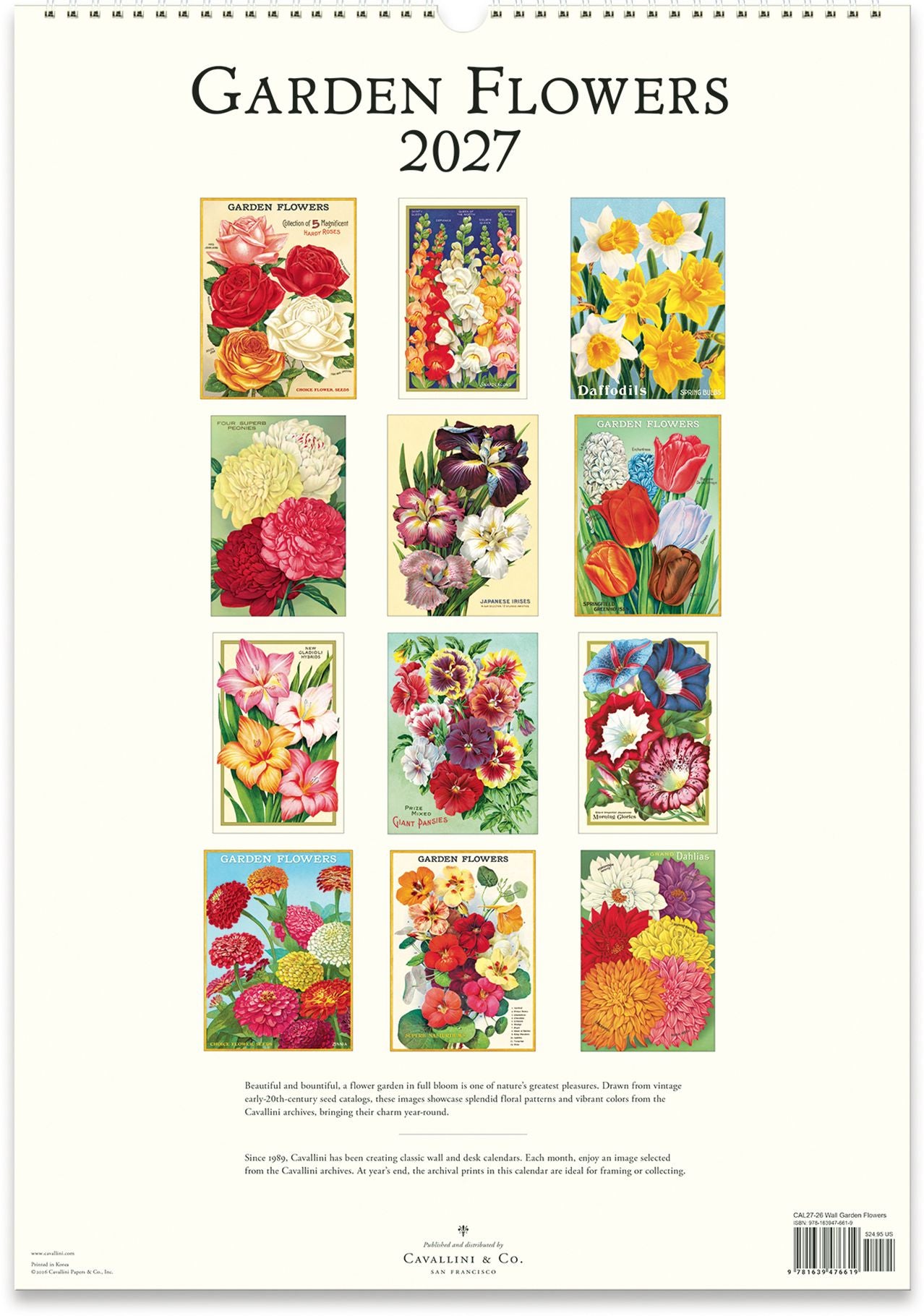 2027 Garden Flowers Wall Calendar