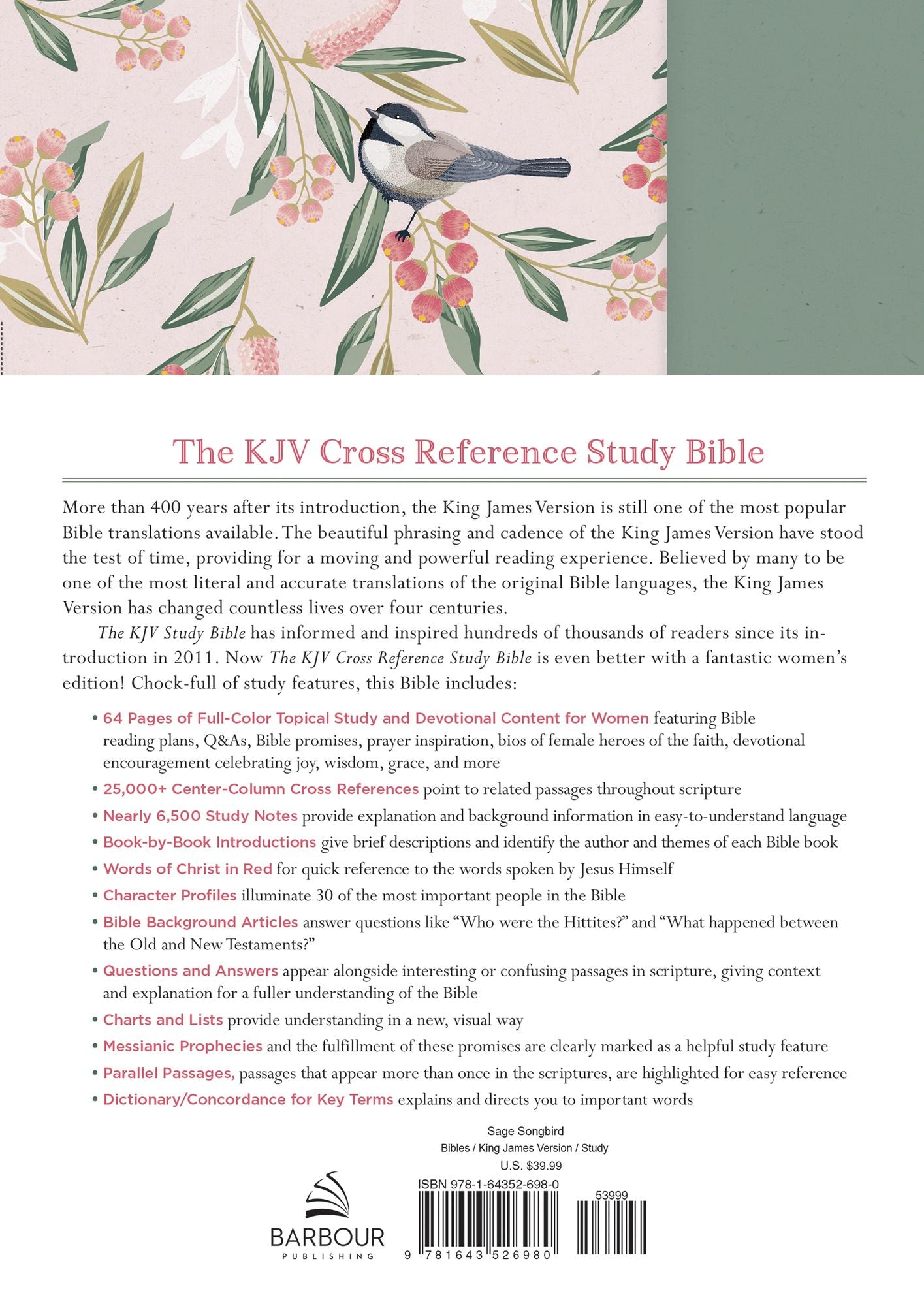 KJV Cross Reference Study Bible-Sage Songbird