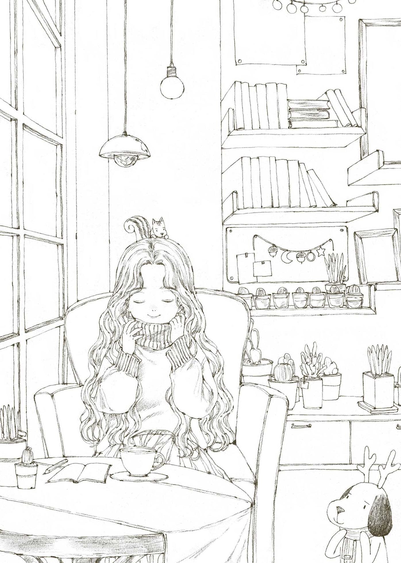 The Forest Girl's Coloring Book: Enchanting Coloring Pages of Nature, Animals, and Cozy Scenes for Relaxation and Stress Relief
