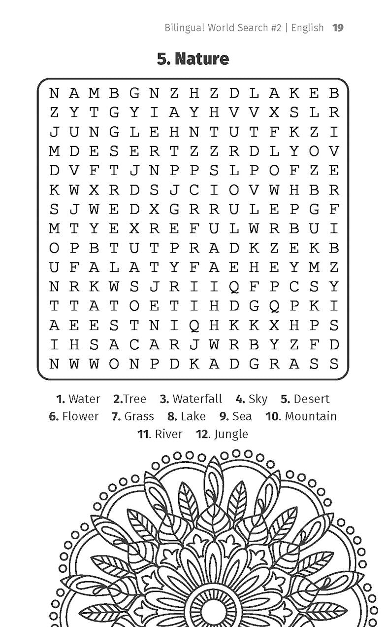 Bilingual English-Spanish Word Search #2 / Sopa de Letras Bilingüe #2