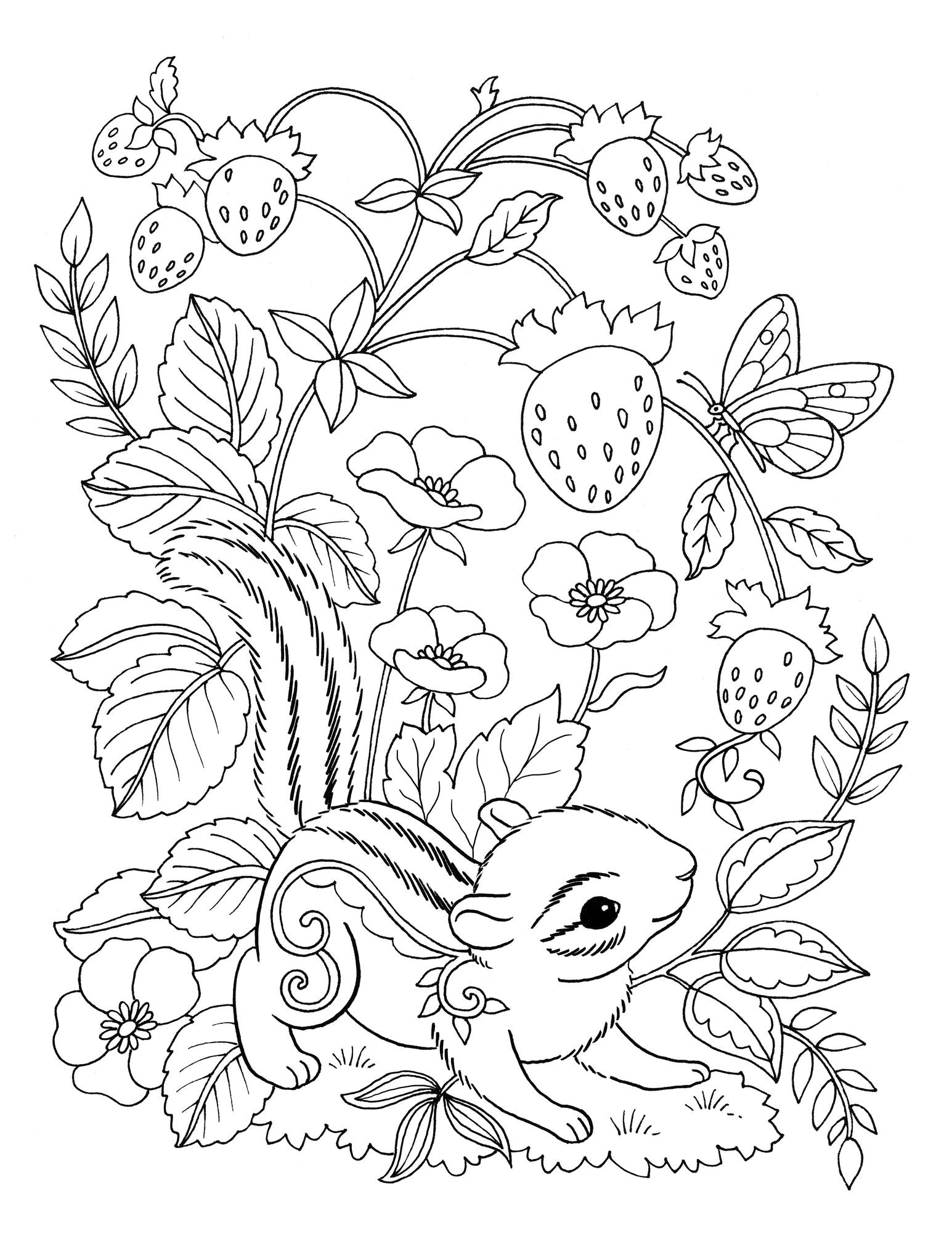 Nature's Joyful Moments: 50+ Cute & Creative Designs to Color - Positive and Calming Coloring Book for Adults and Kids