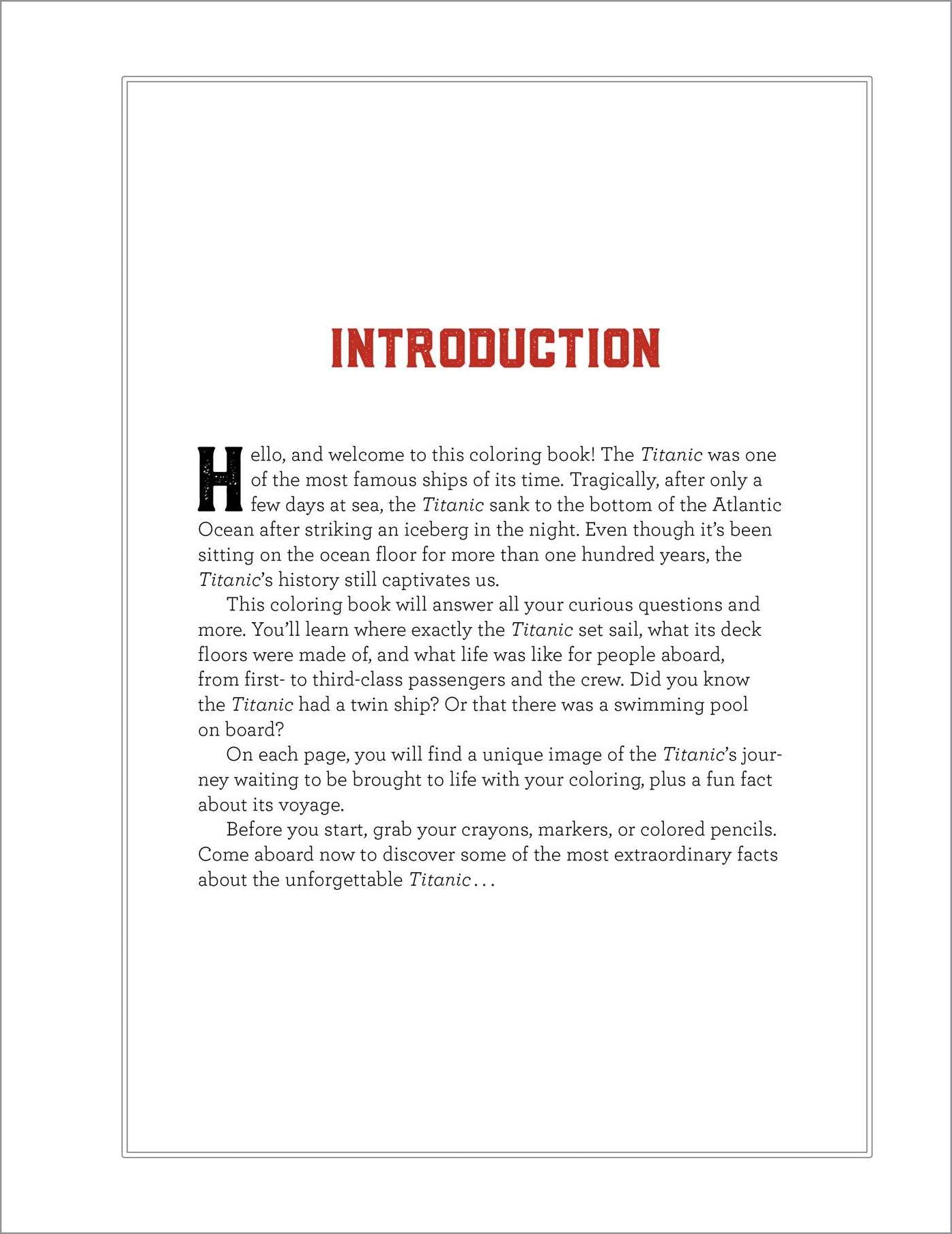 Titanic Coloring Book for Kids: 30 Coloring Activities to Learn About the Titanic