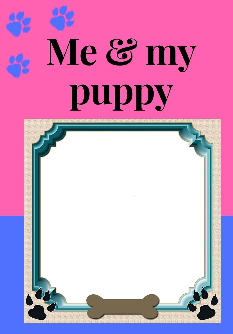 Me and my puppy: girls purple dog photo album, keepsake album for dogs, gift. scrap book for kids, cute pictures, picture and story book