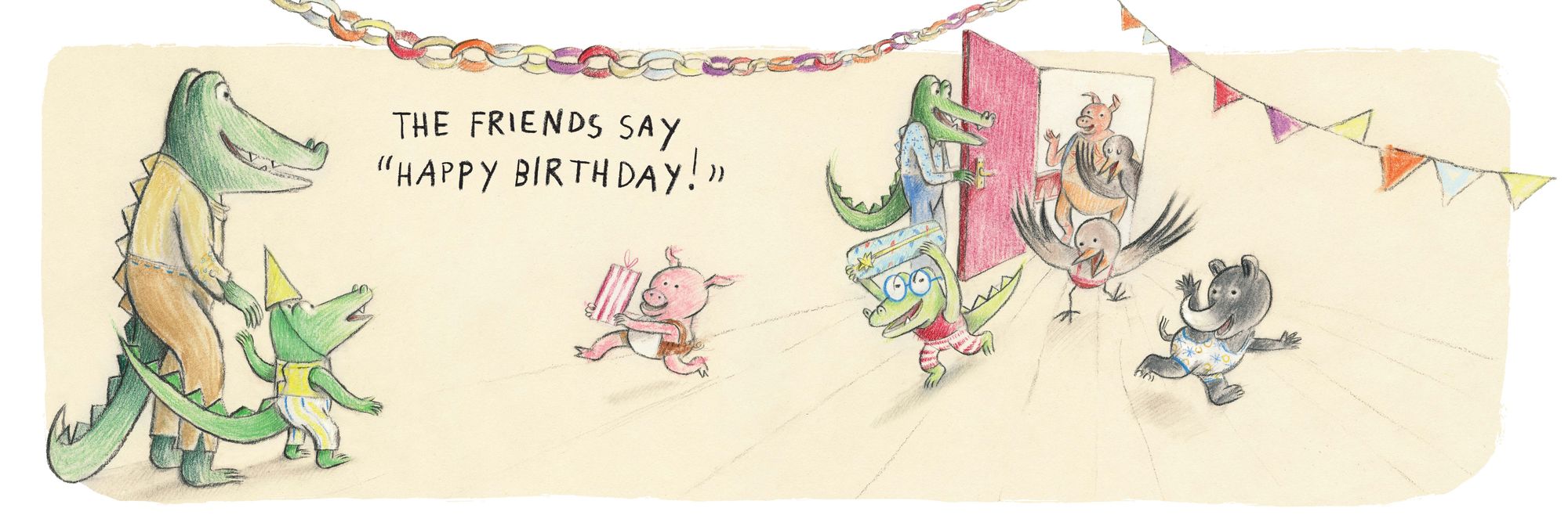 What Does Little Crocodile Say At the Birthday Party?