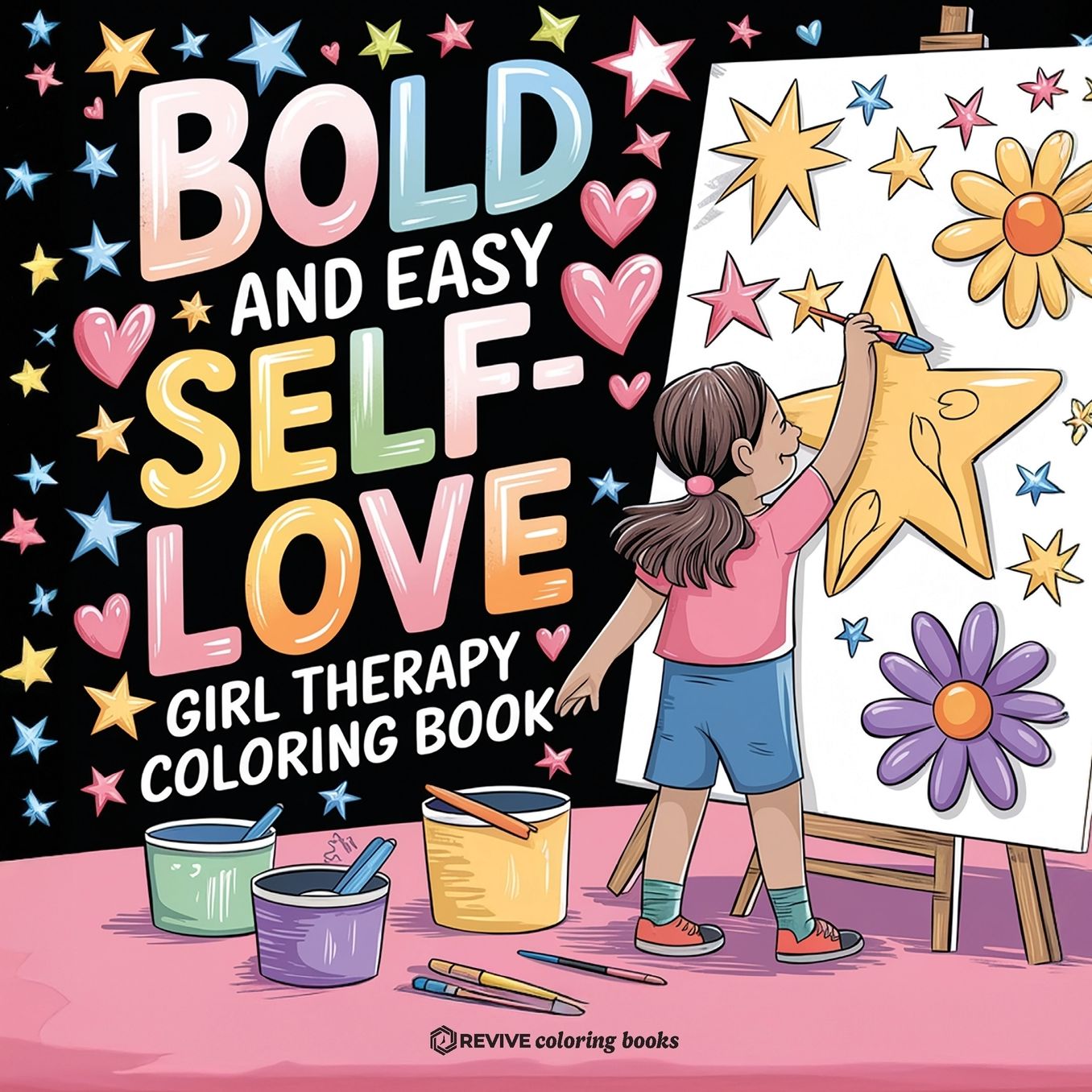 Bold and Easy Self-Love Girl Therapy Coloring Book: Empowerment Stress Relief Coloring