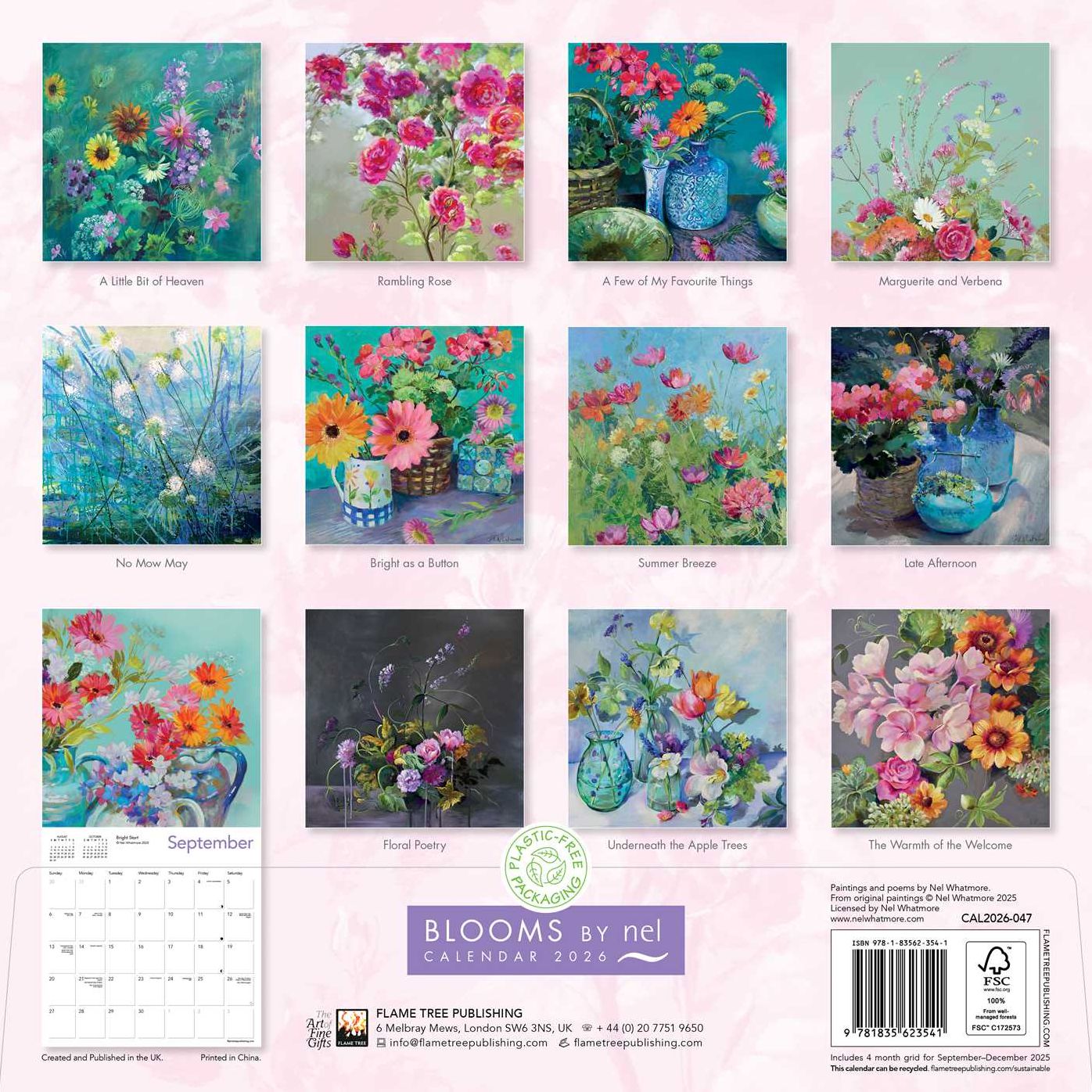 Blooms by Nel Whatmore Wall Calendar 2026 (Art Calendar)