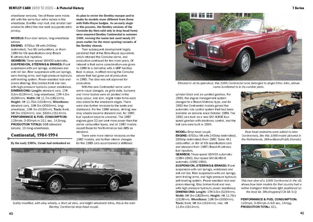 Bentley Cars 1933 to 2020