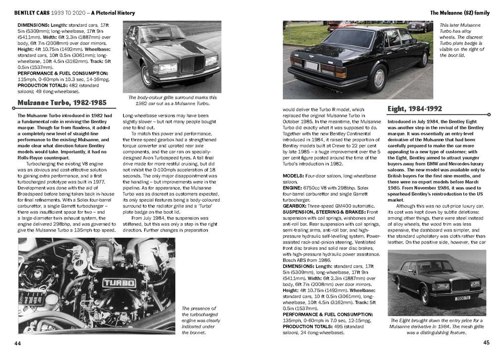 Bentley Cars 1933 to 2020