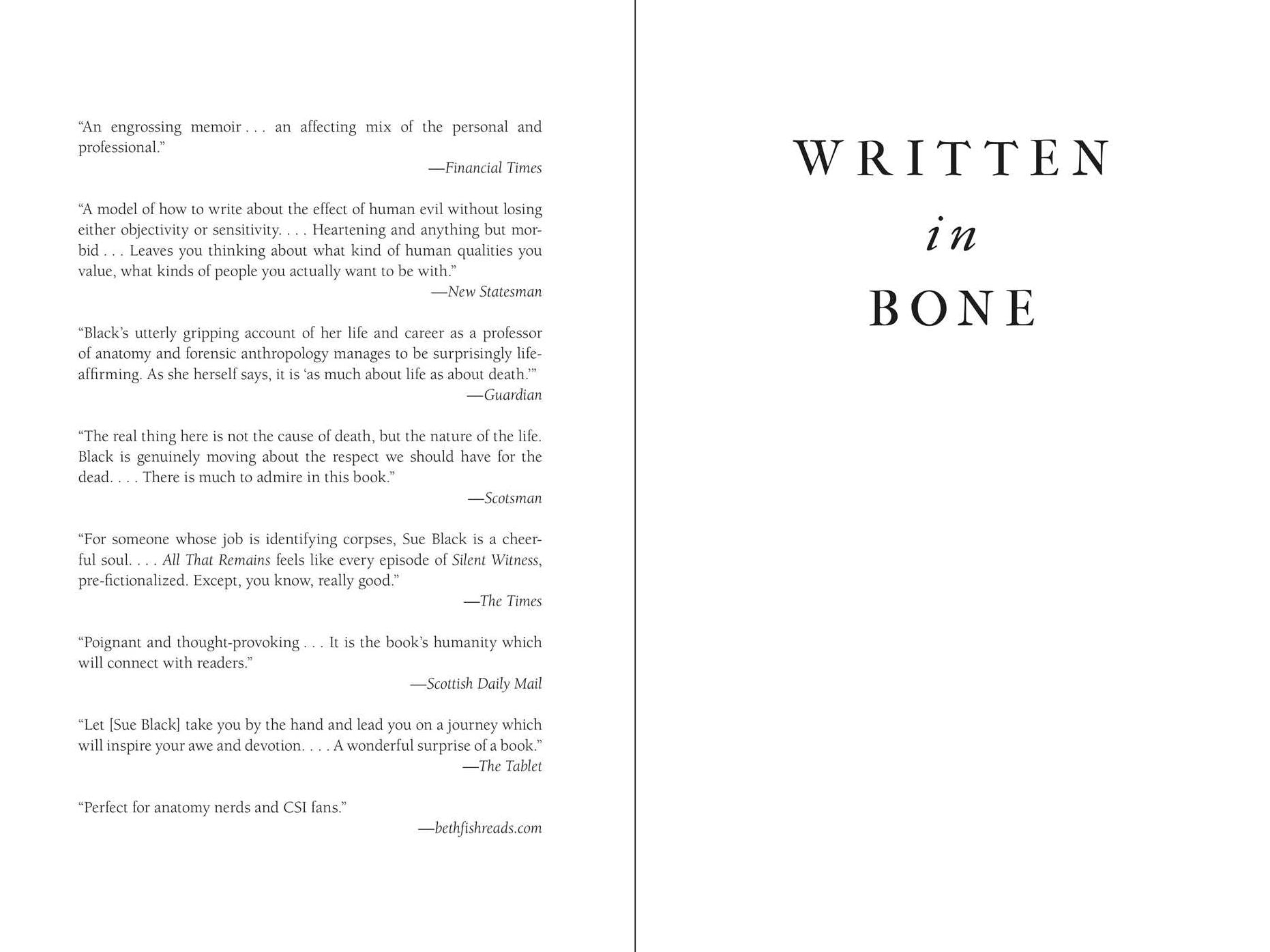 Written in Bone: Hidden Stories in What We Leave Behind