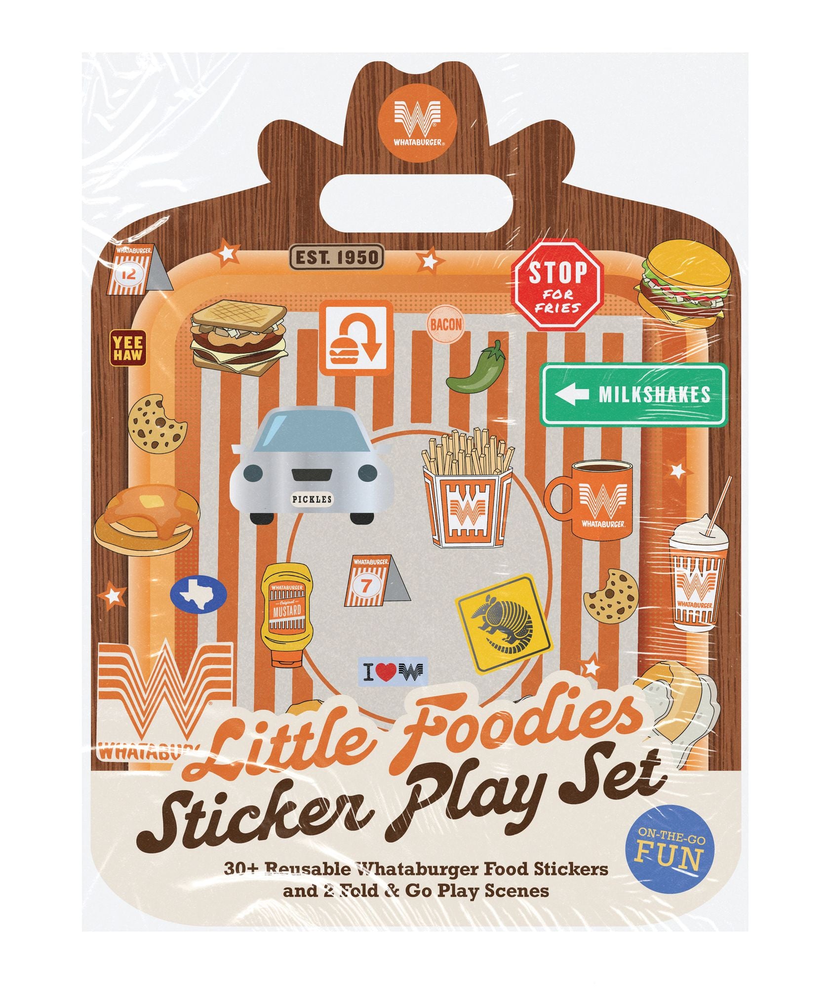 Little Foodies Reusable Sticker Play Set: 30+ Reusable Whataburger Food Stickers and 2 Fold-Out Play & Go Scenes