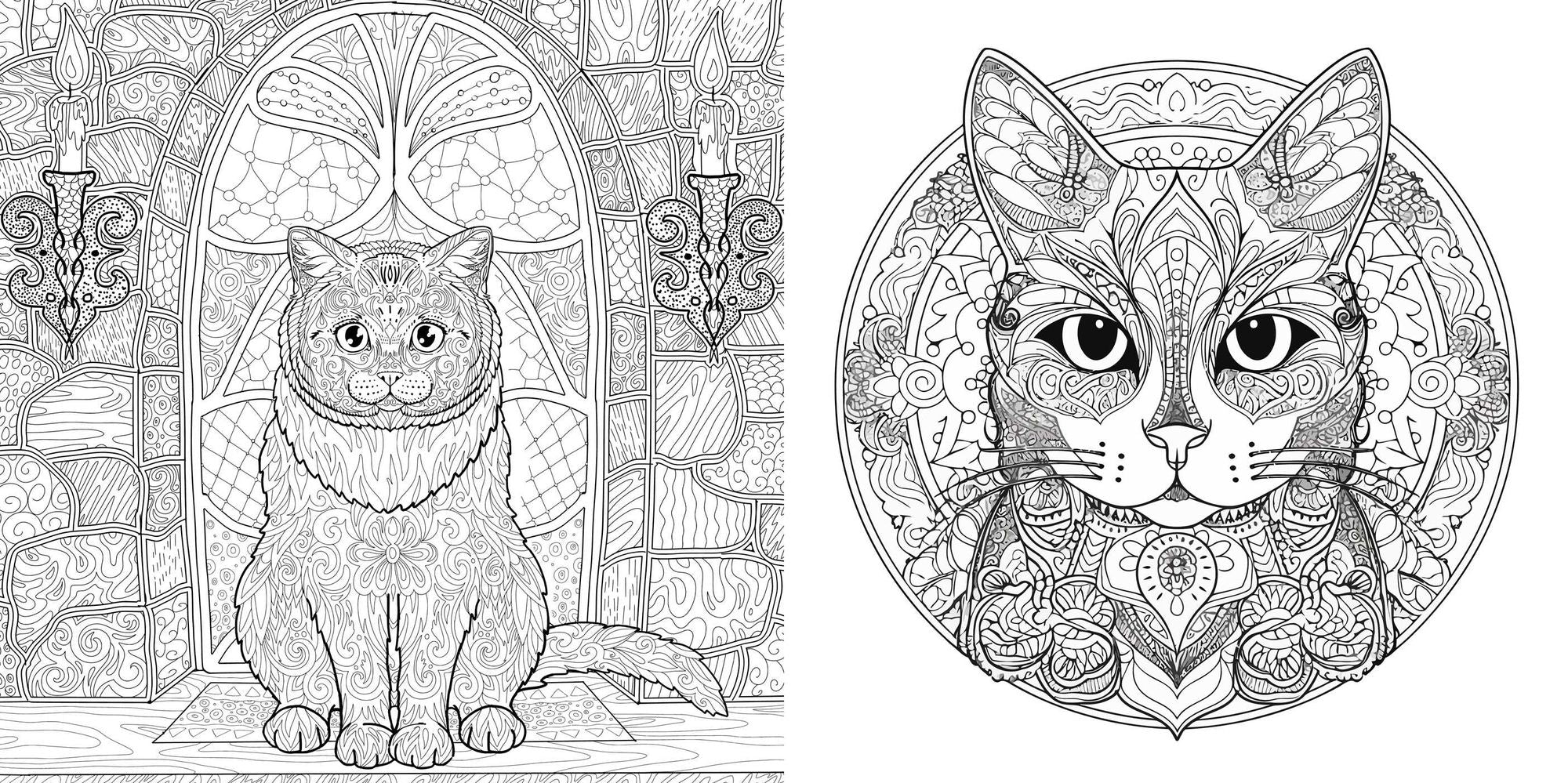 Relaxing Cats Coloring Book