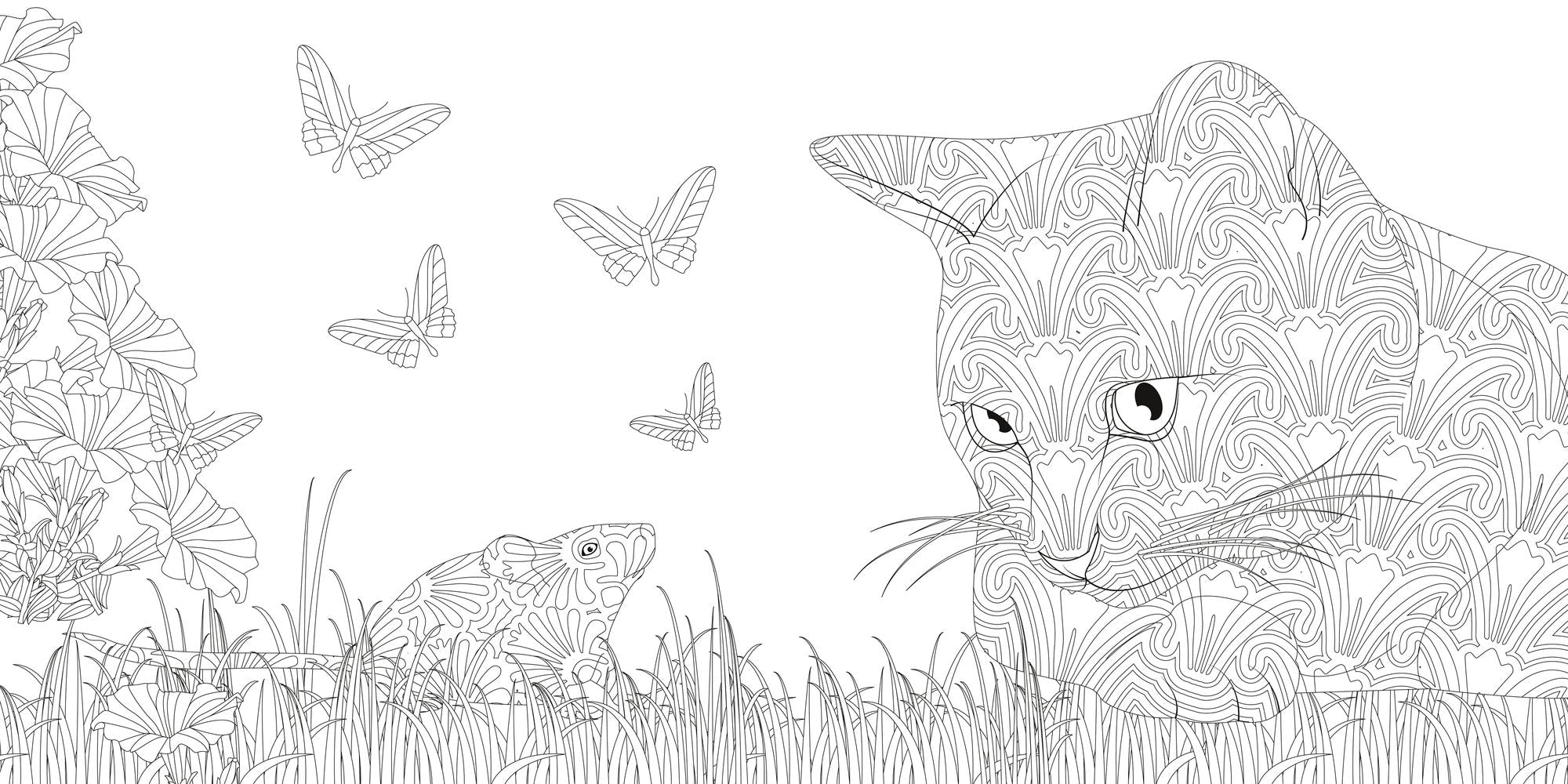 Relaxing Cats Coloring Book