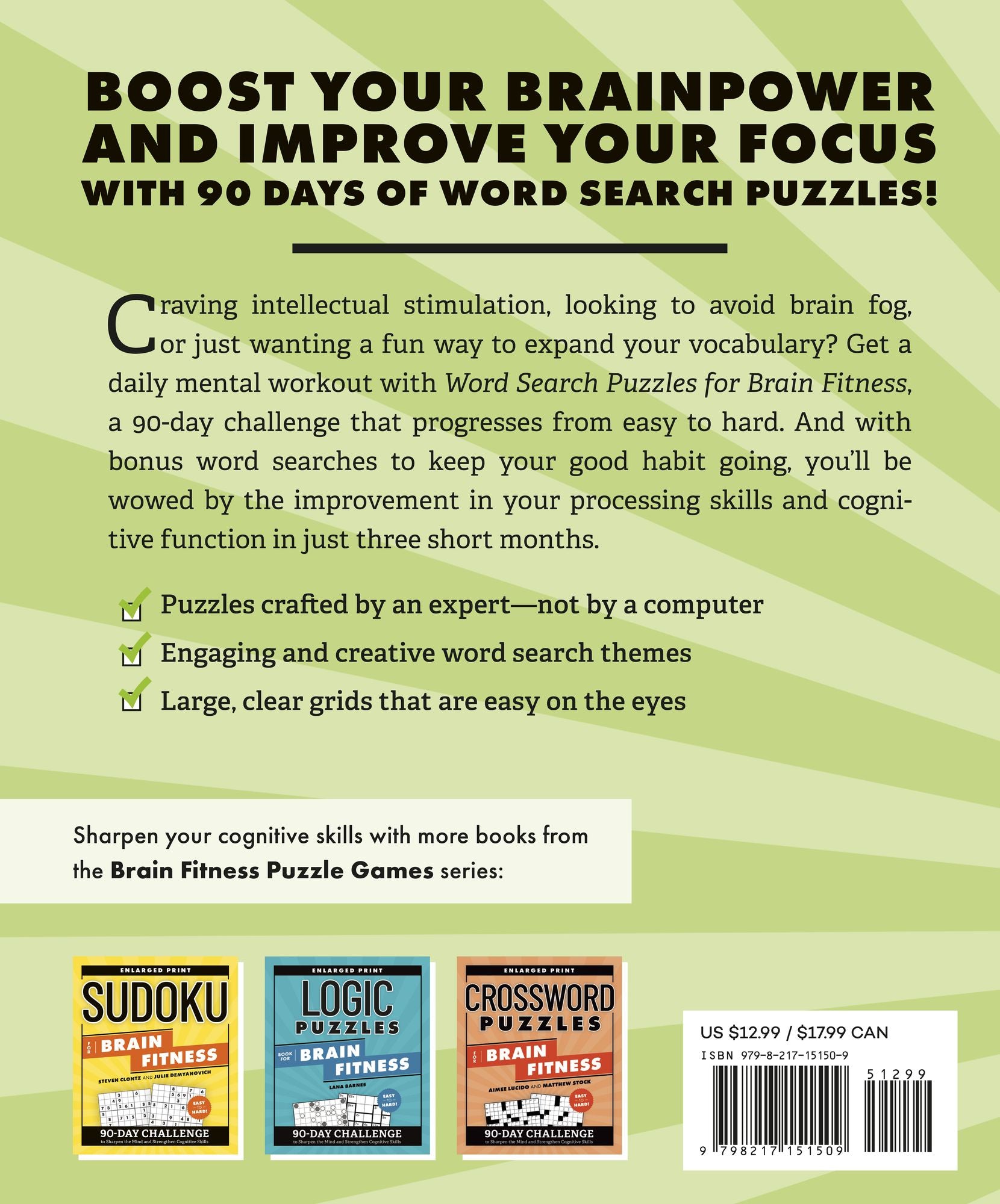 Word Search Puzzles for Brain Fitness: 90-Day Challenge to Engage Your Mind and Improve Focus