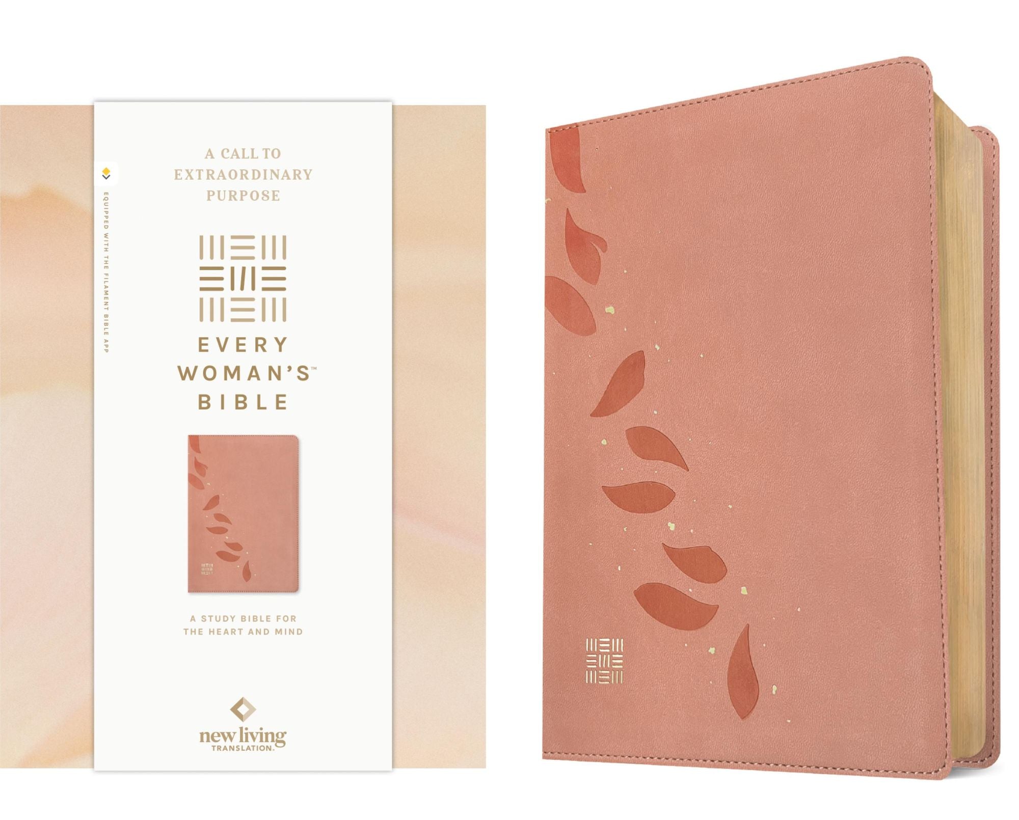 NLT Every Woman's Bible, Filament Enabled (LeatherLike, Pink Petals, Red Letter)