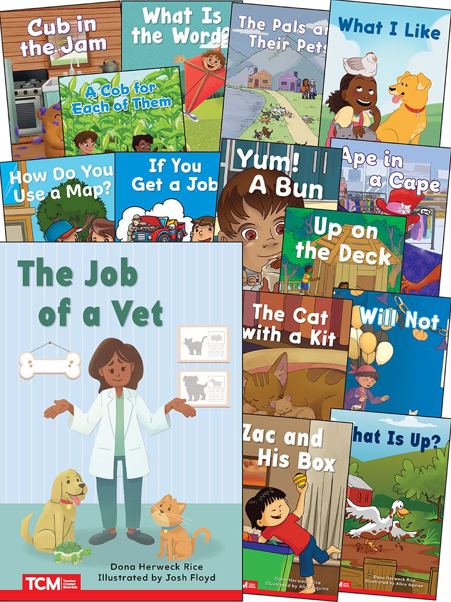 Decodable Books Grade PK-K Set 2: 15-Book Set