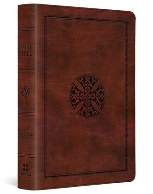 ESV Large Print Compact Bible, Red Letter (TruTone, Brown, Mosaic Cross Design)
