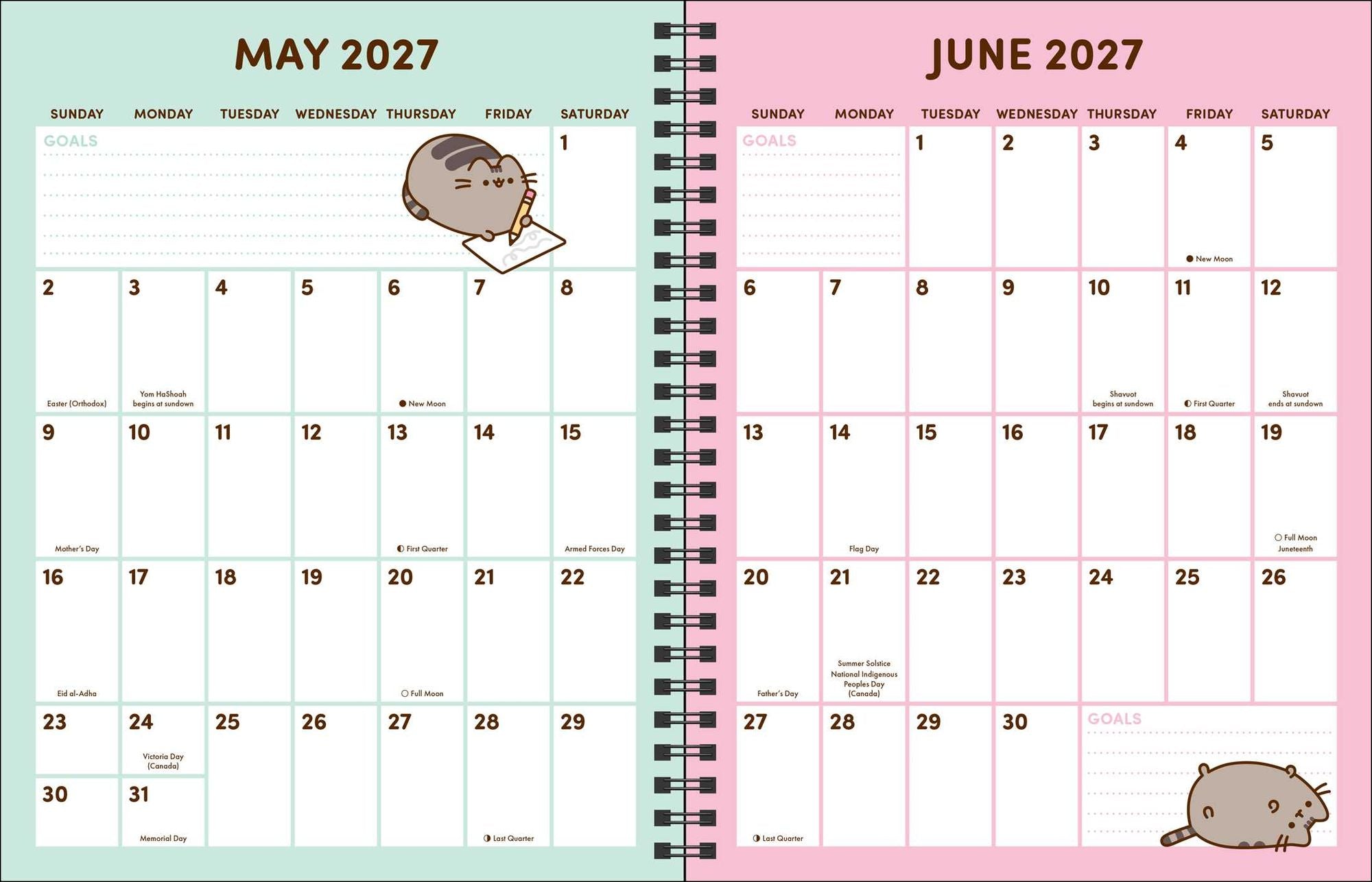 2026-2027 Pusheen 16-Month Monthly/Weekly Planner